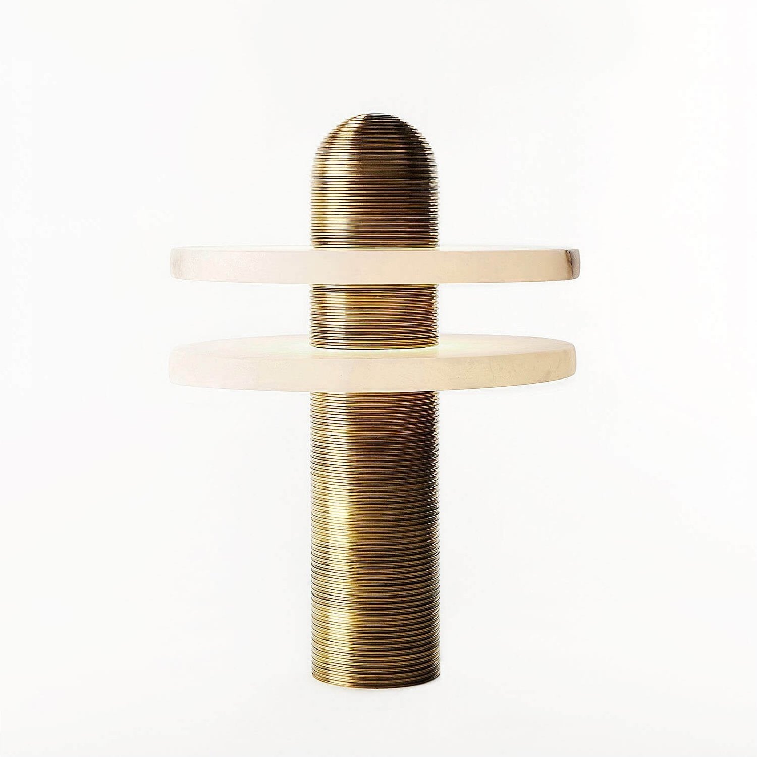 Duo Alabaster Disc Table Lamp