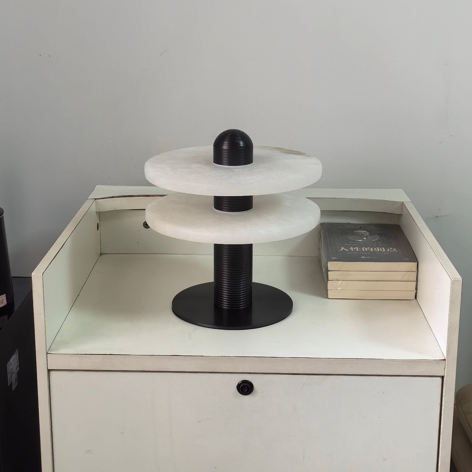 Duo Alabaster Disc Table Lamp
