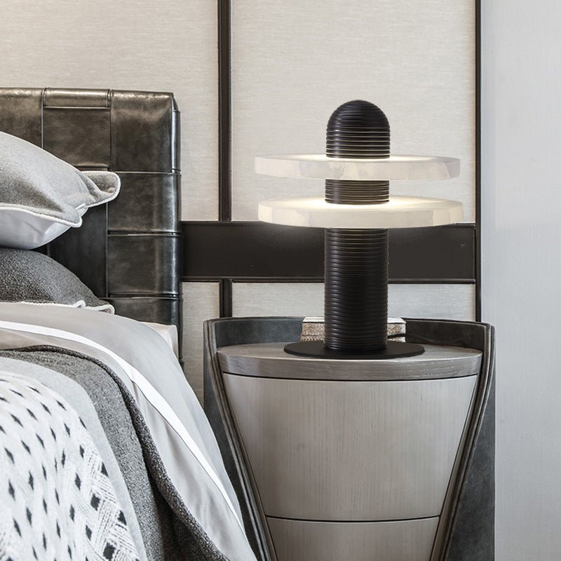 Duo Alabaster Disc Table Lamp