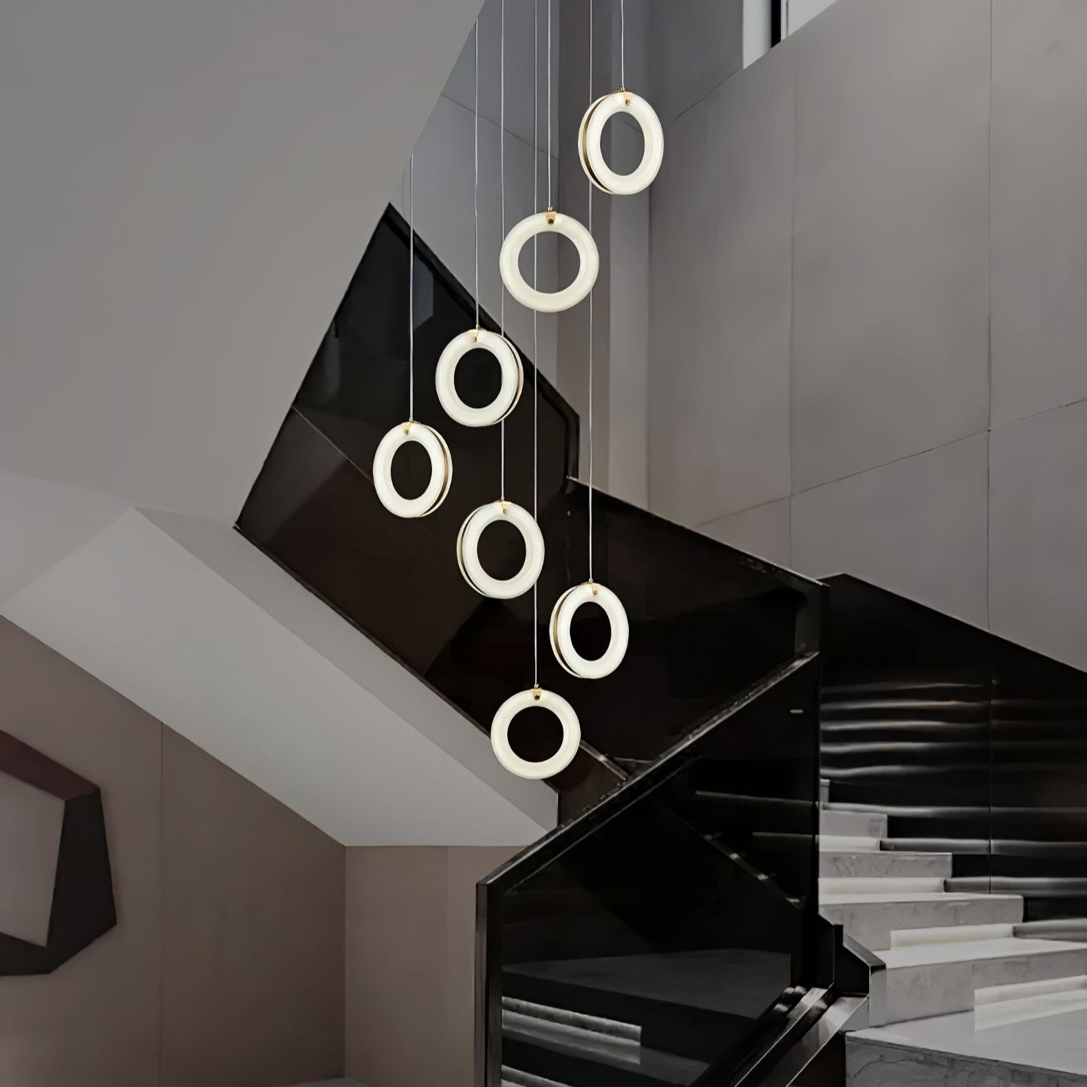 Lenba Alabaster Ring Pendant Light