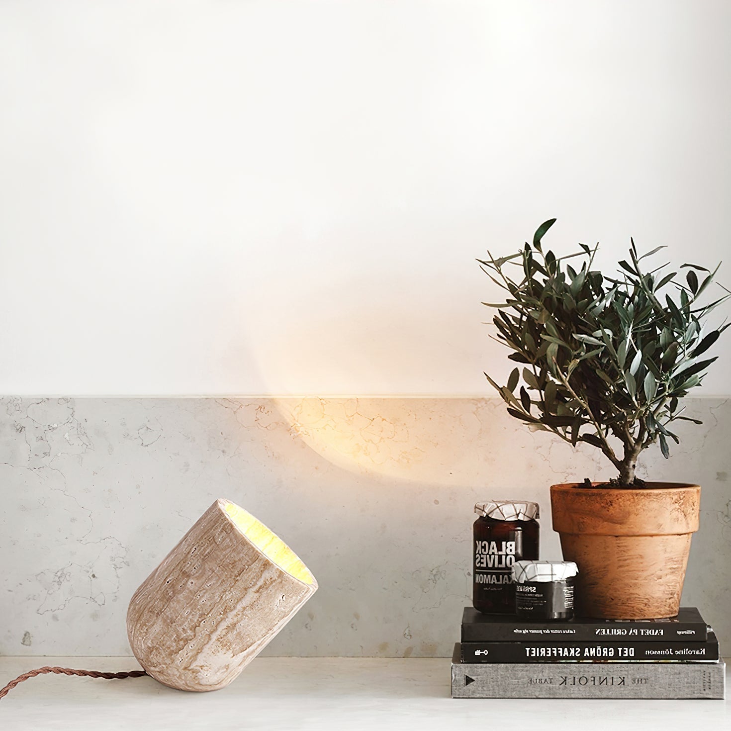 Synel Travertine Table Lamp