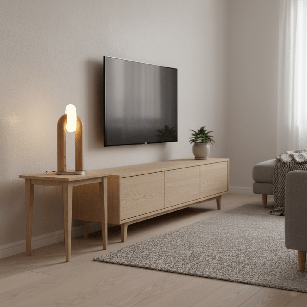 Disc Wooden Table Lamp