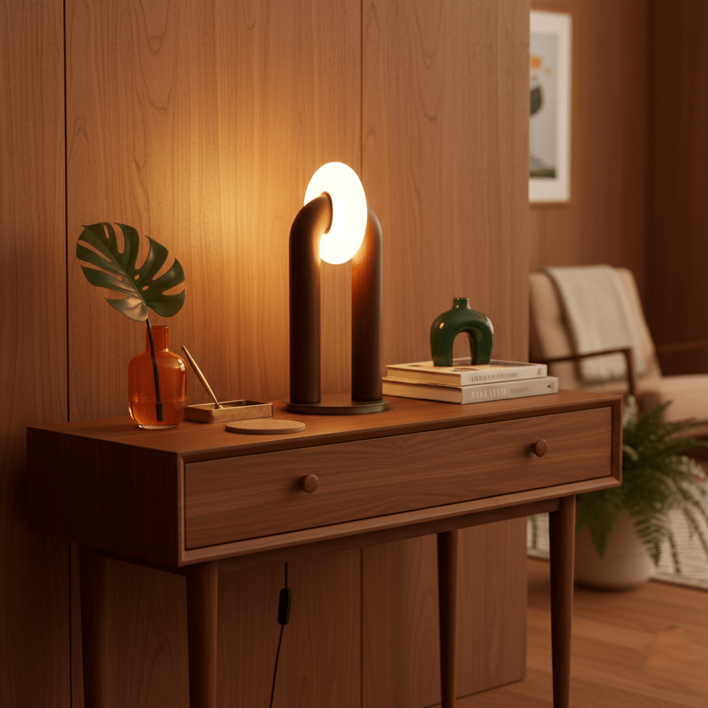 Disc Wooden Table Lamp