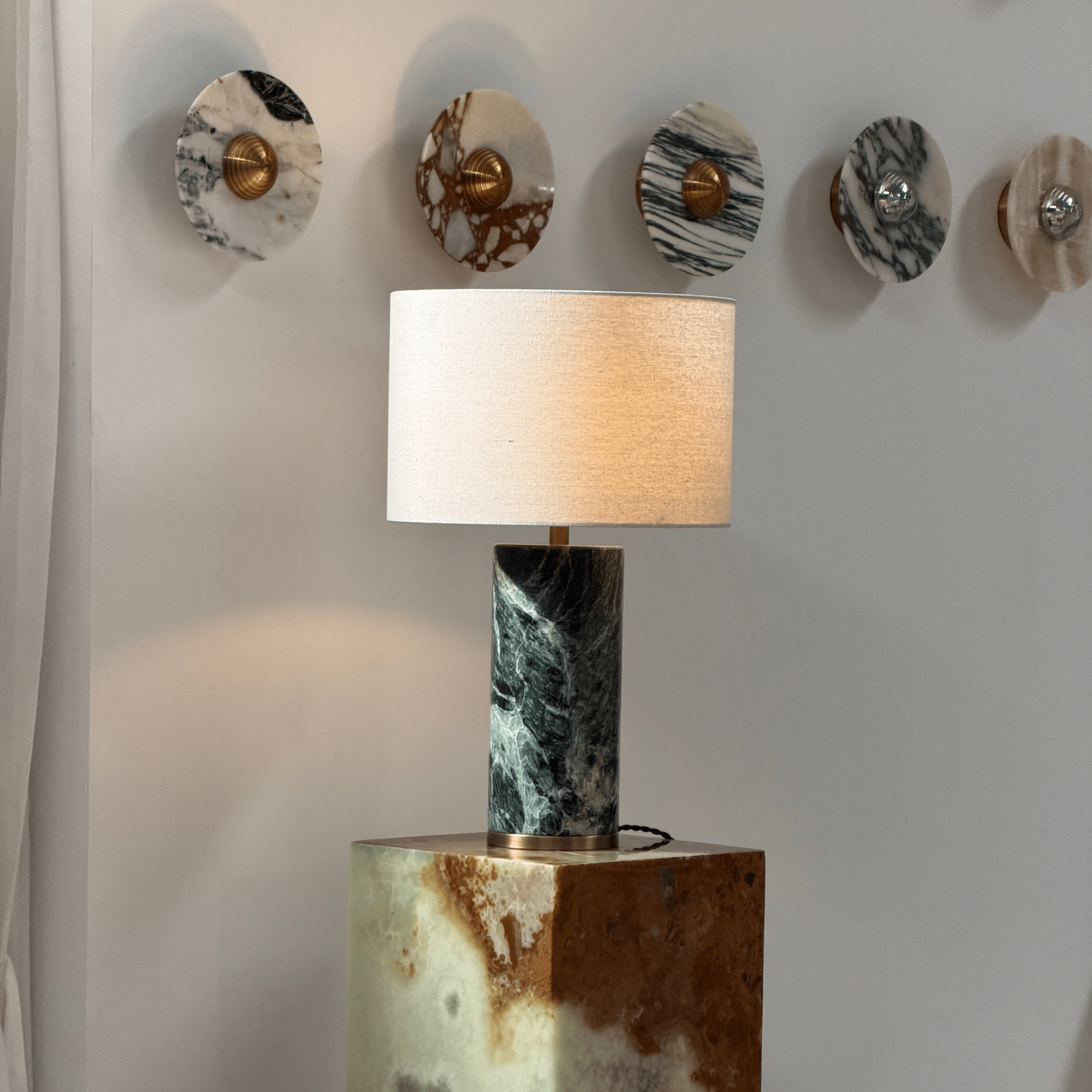 Saria Travertine Table Lamp
