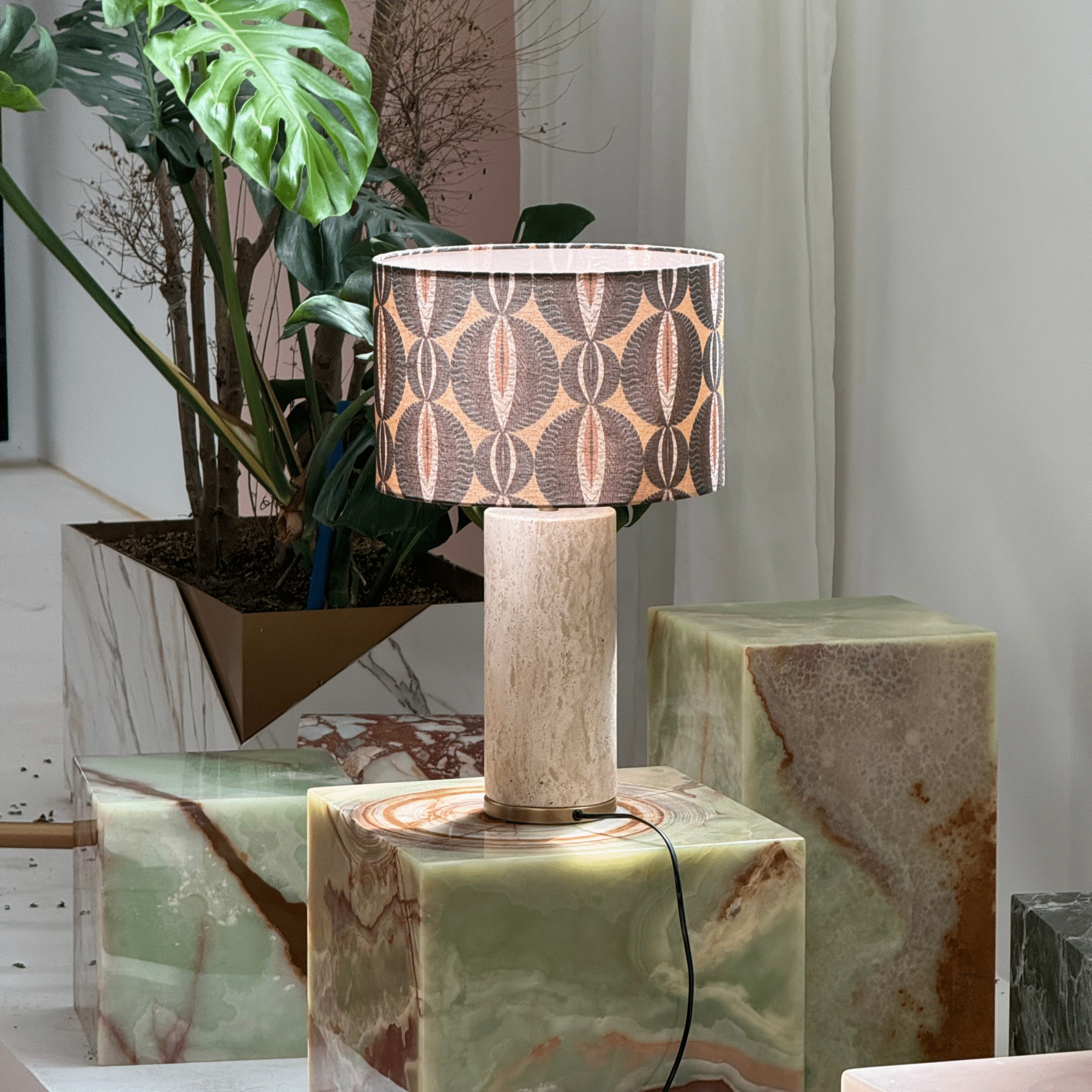Saria Travertine Table Lamp