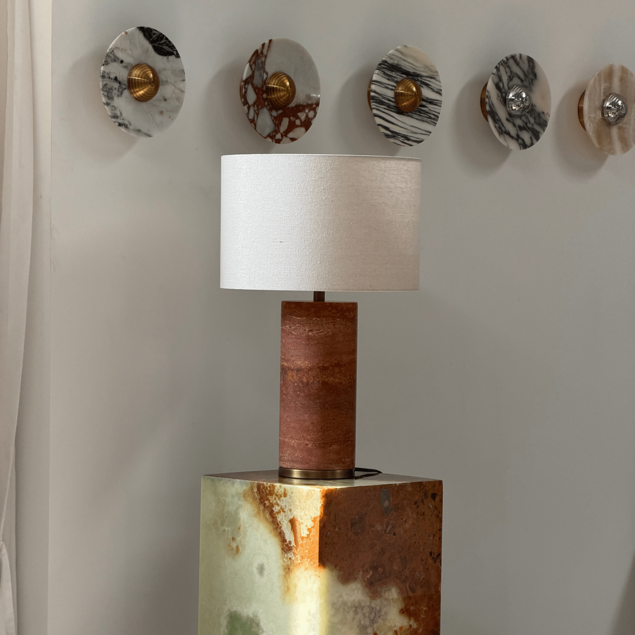 Saria Travertine Table Lamp