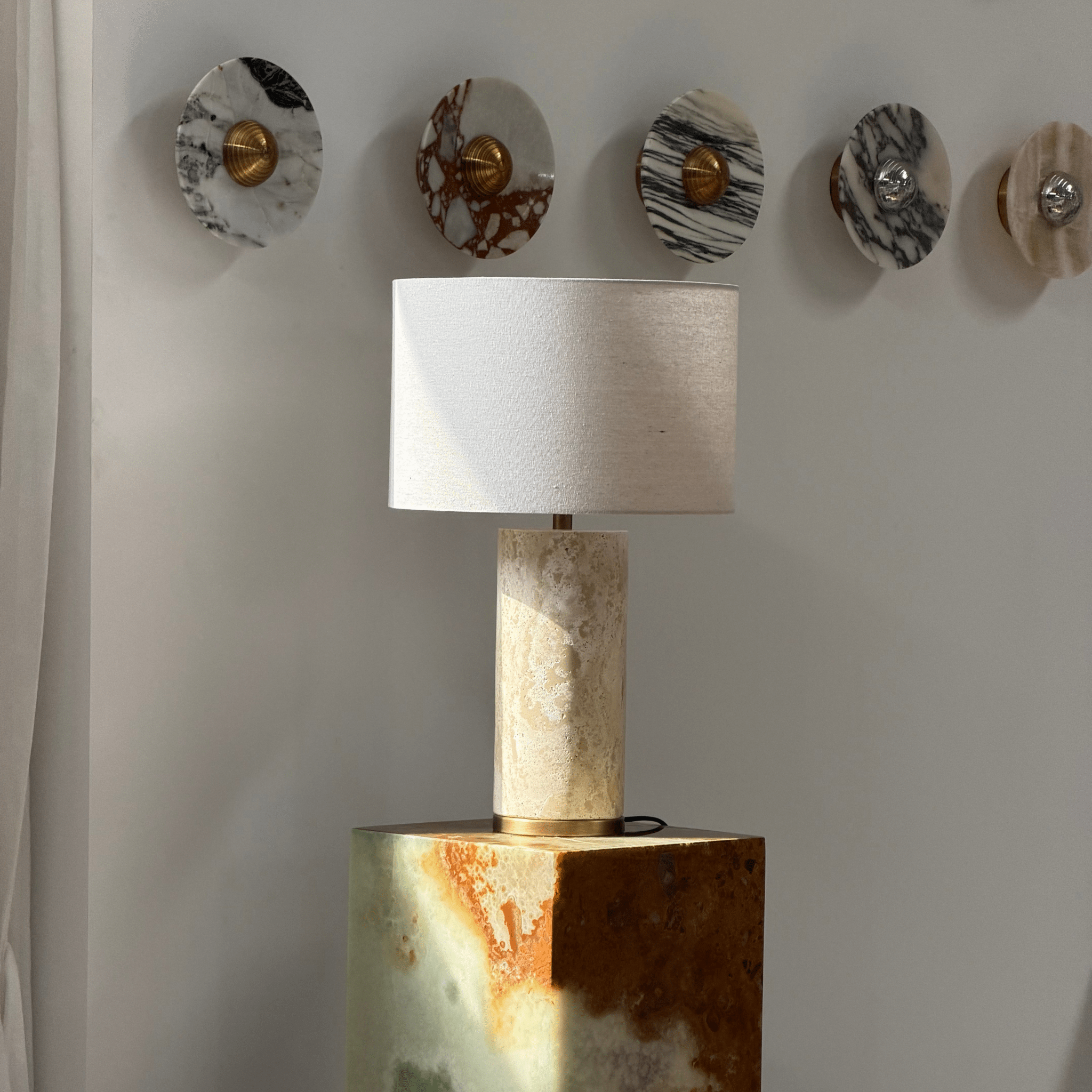 Saria Travertine Table Lamp