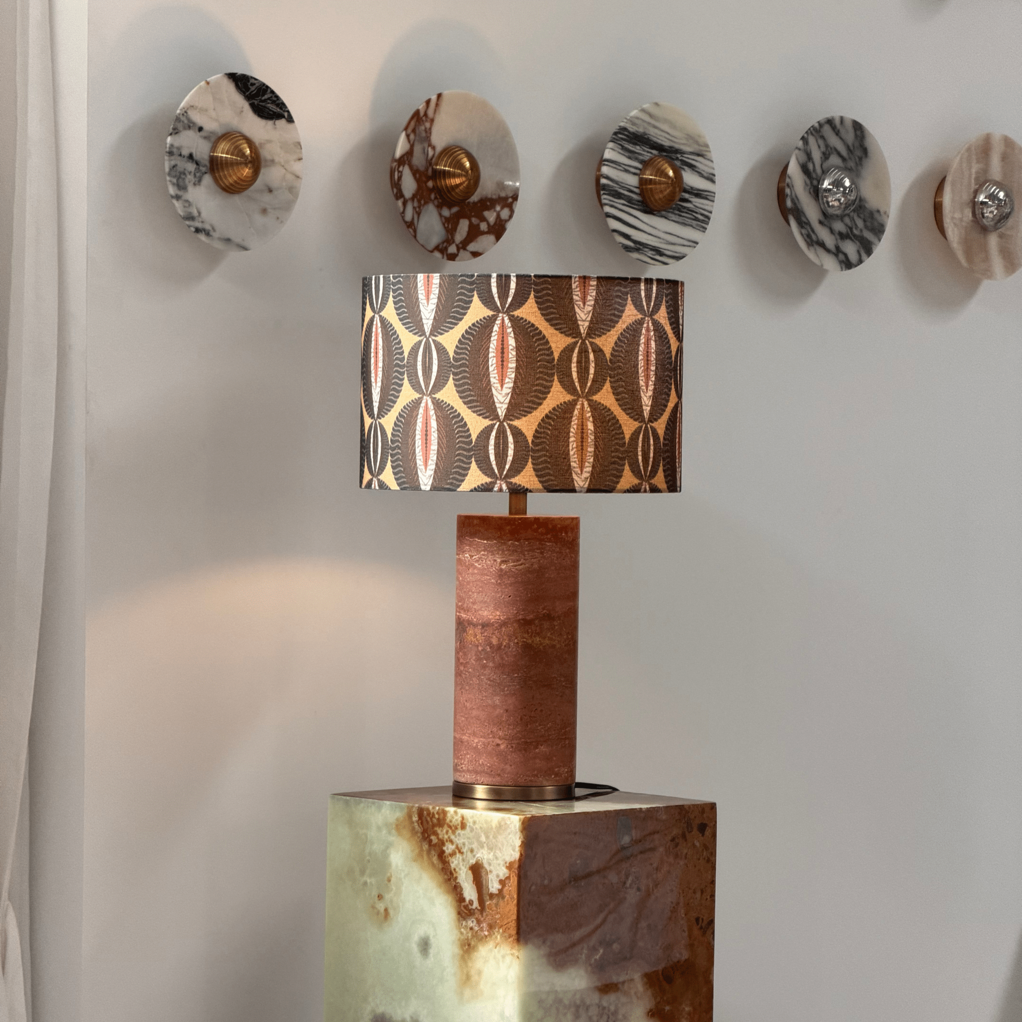 Saria Travertine Table Lamp