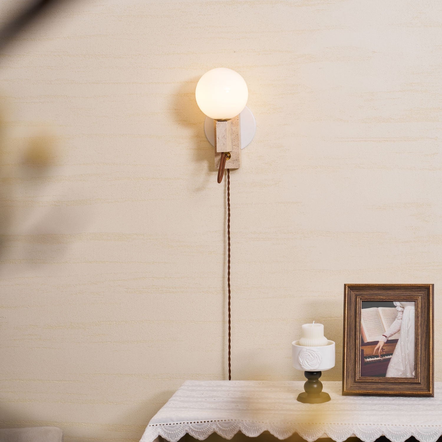 Telisno Travertine Wall Light