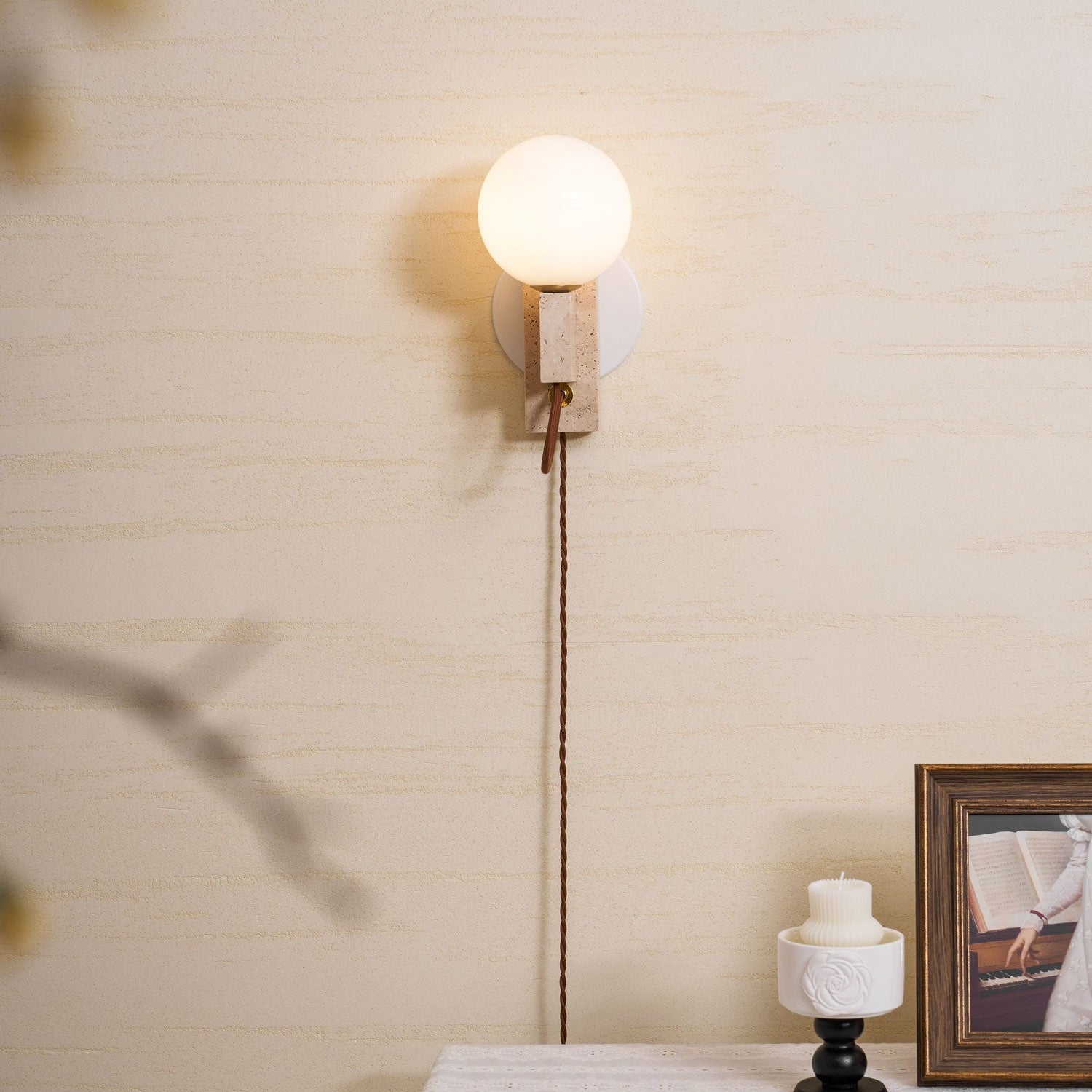 Telisno Travertine Wall Light