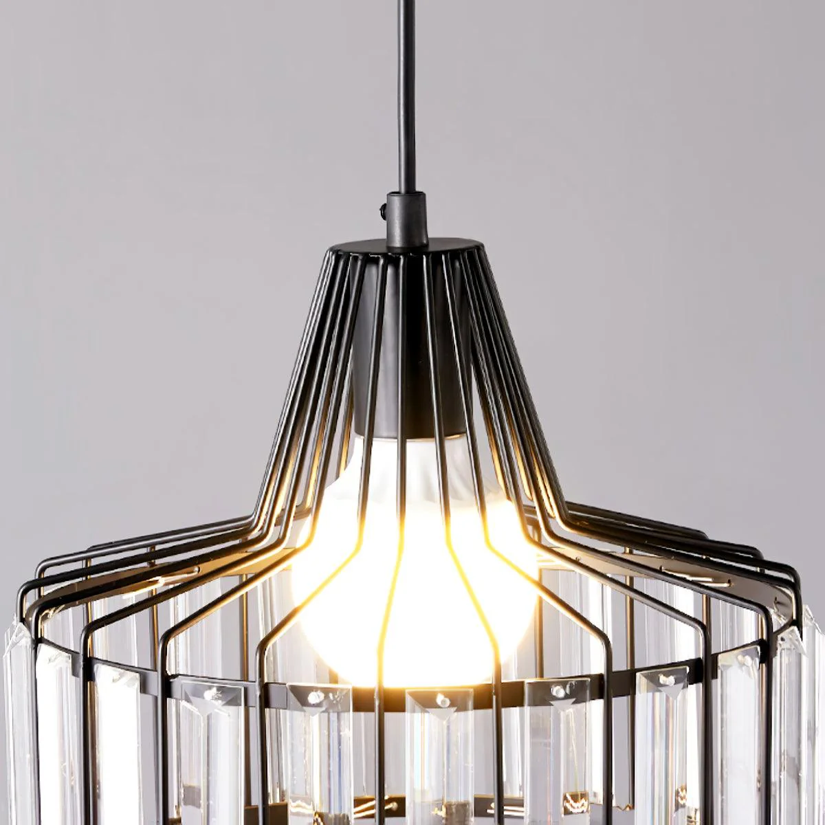 Black Crystal Pendant Light