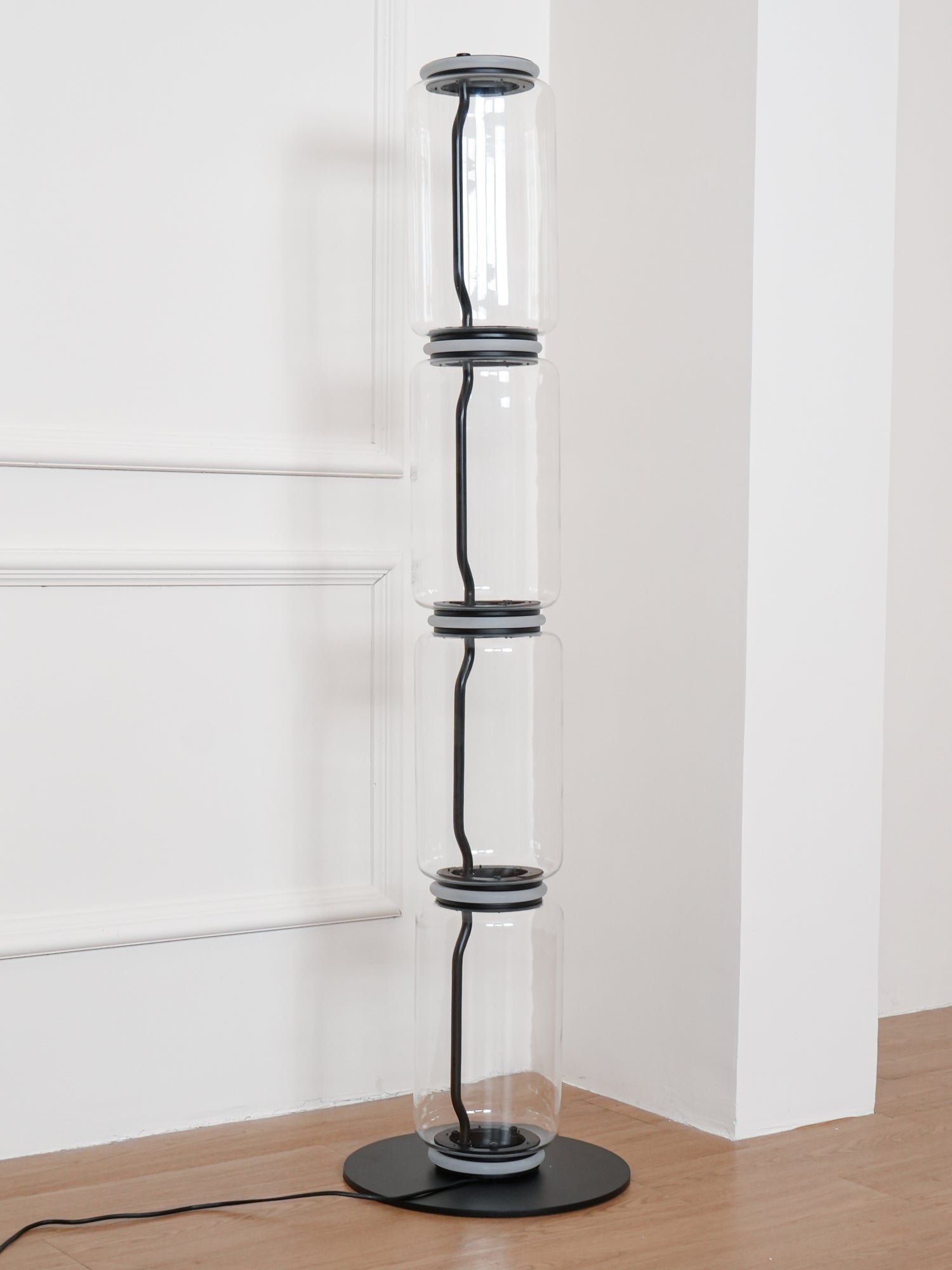 Teyylino Cylindrical Glass Floor Lamp