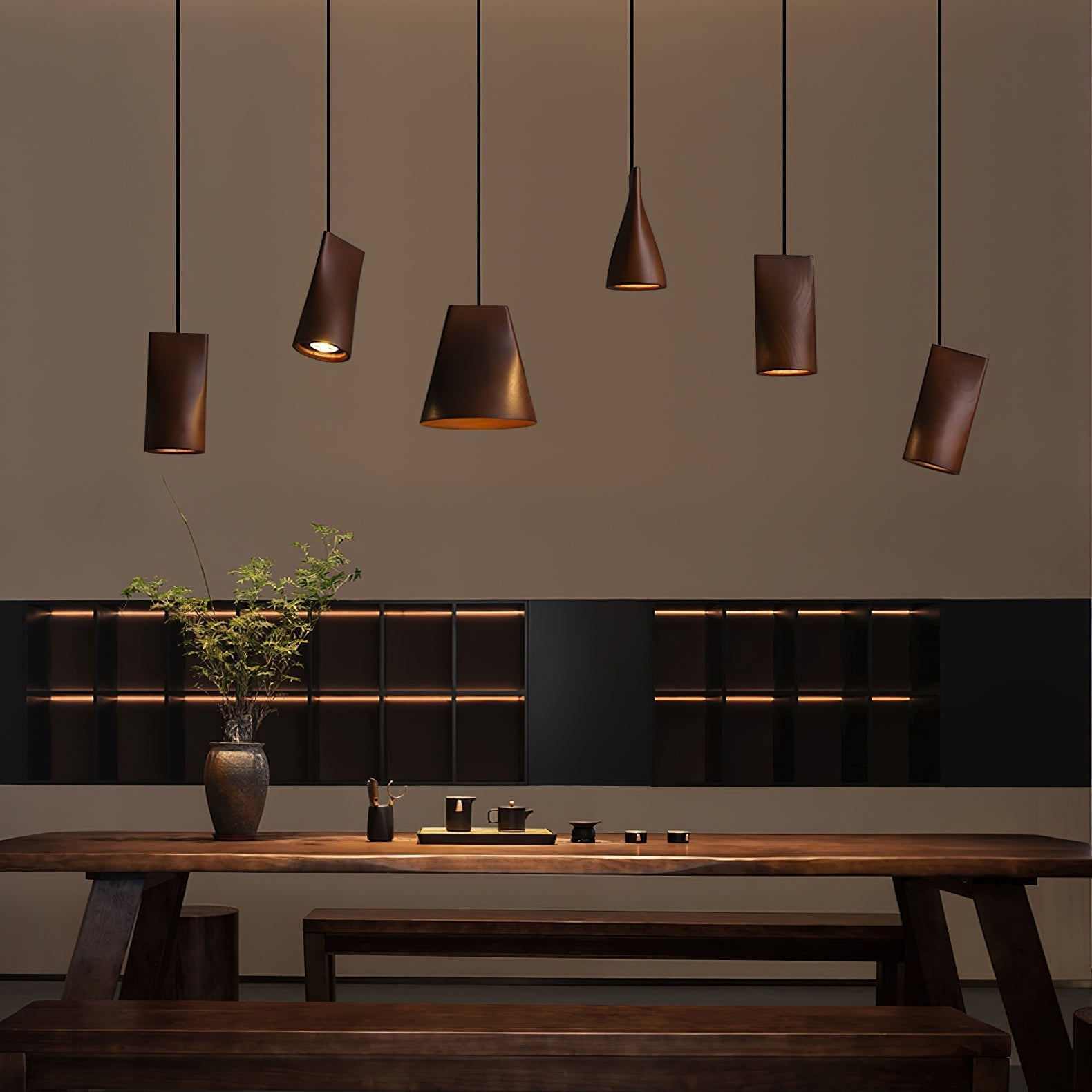 Dellse Wooden Pendant Light