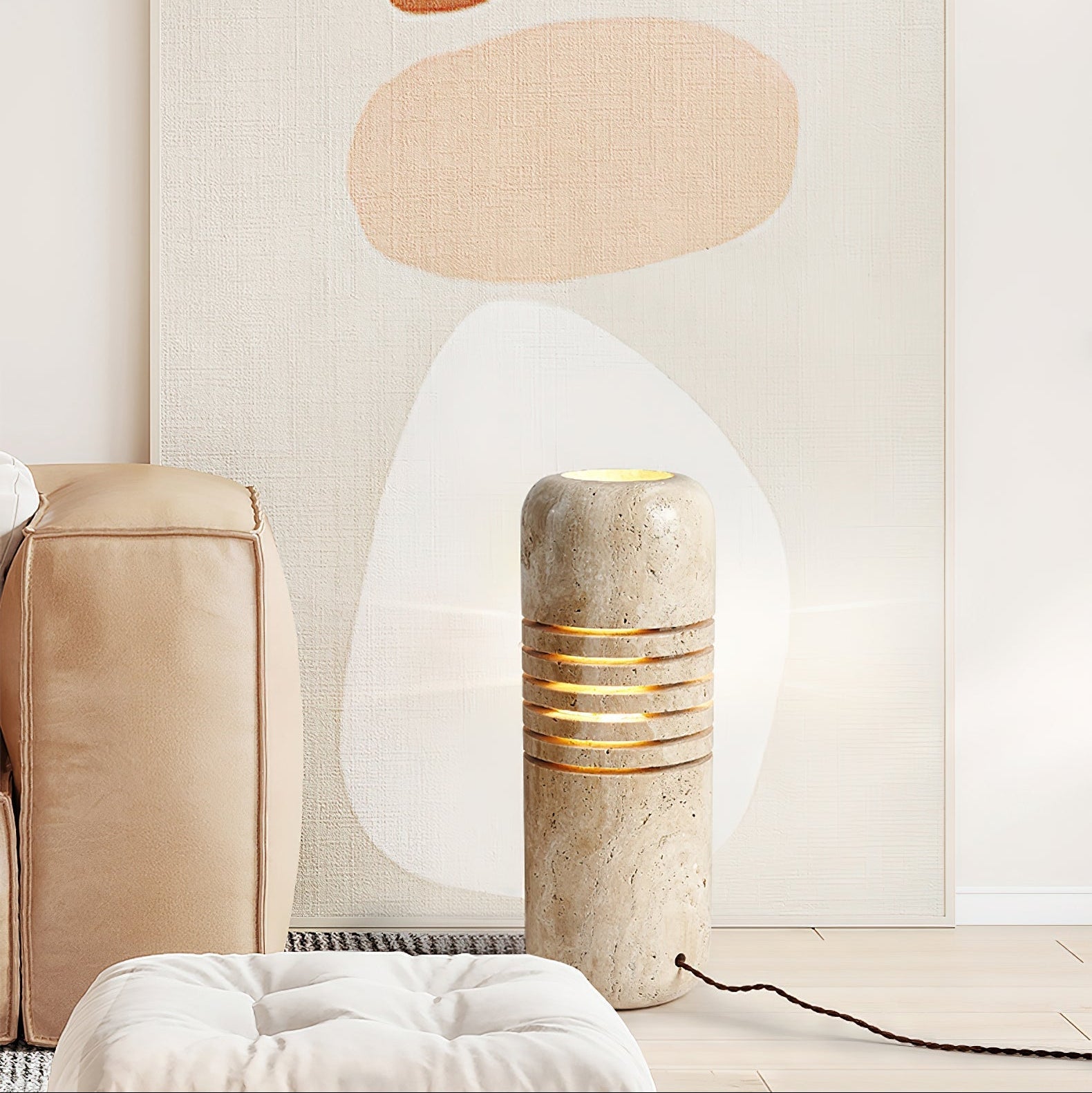 Buscus Travertine Table Lamp