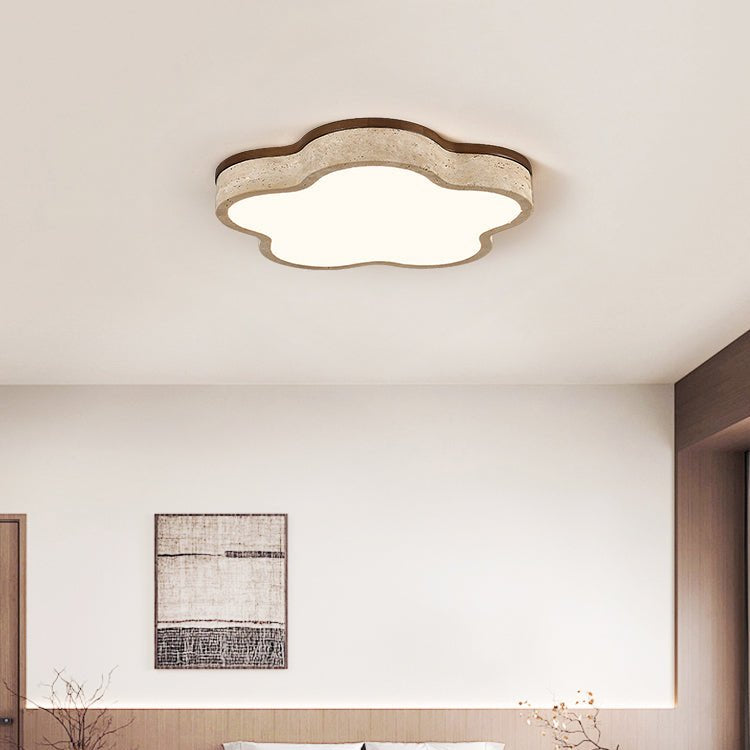 Star-Shaped Travertine Ceiling Light
