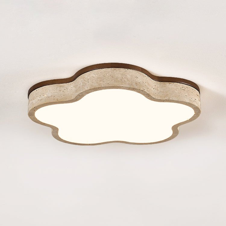 Star-Shaped Travertine Ceiling Light