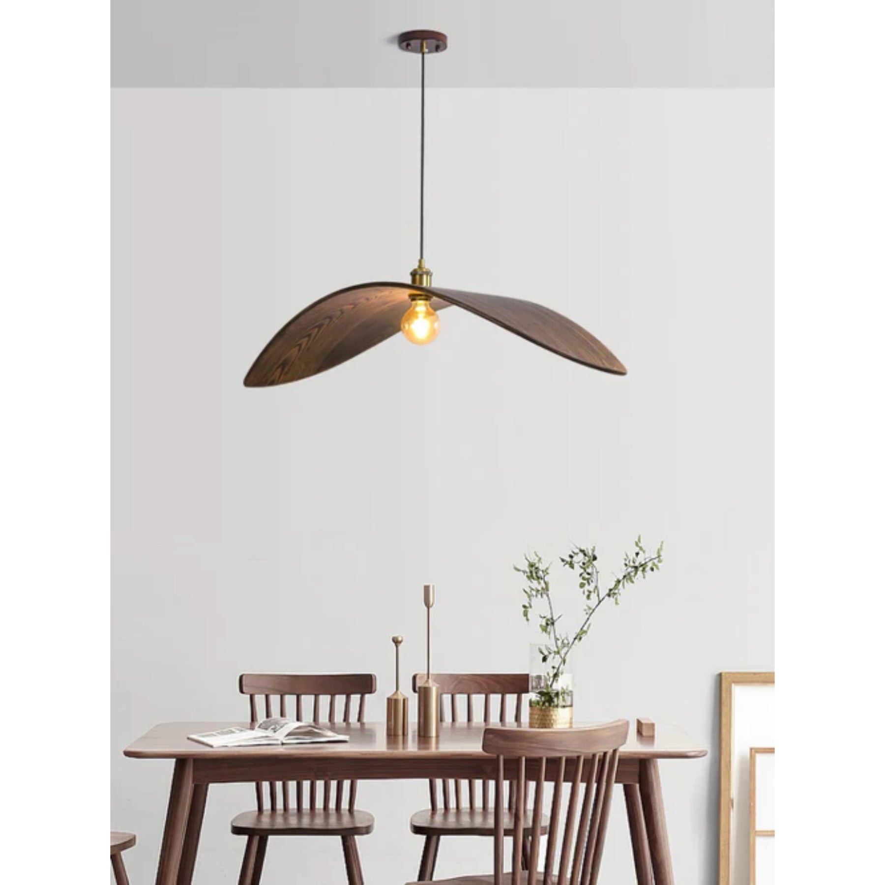Curved Wood Design Pendant Light