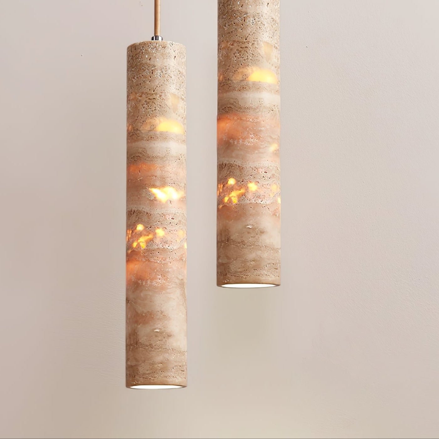 Cylinder Shape Natural Stone Pendant Light