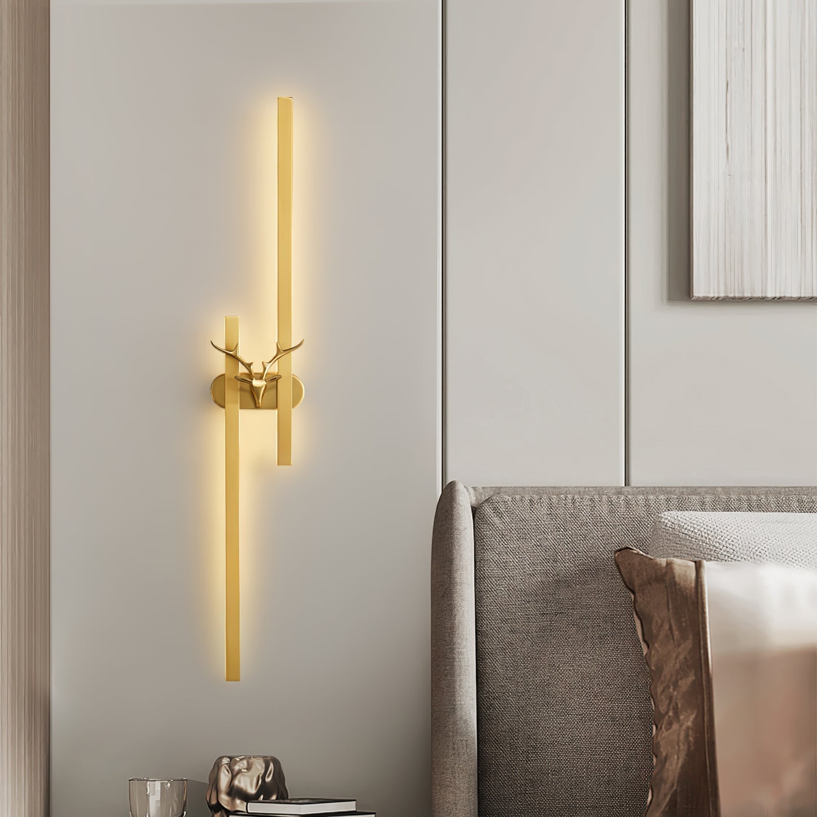 Brass Deer Design Wall Light