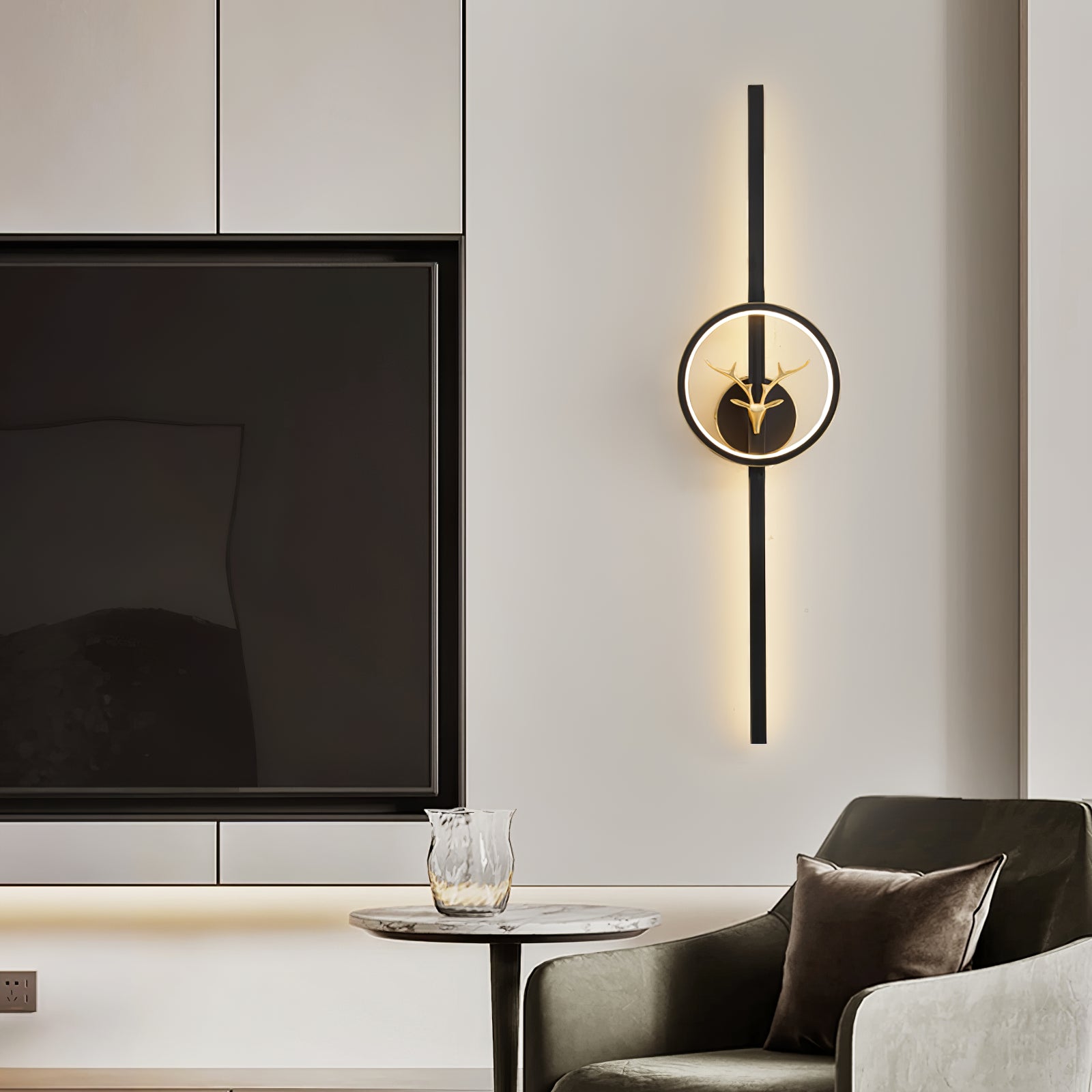 Brass Deer Design Wall Light