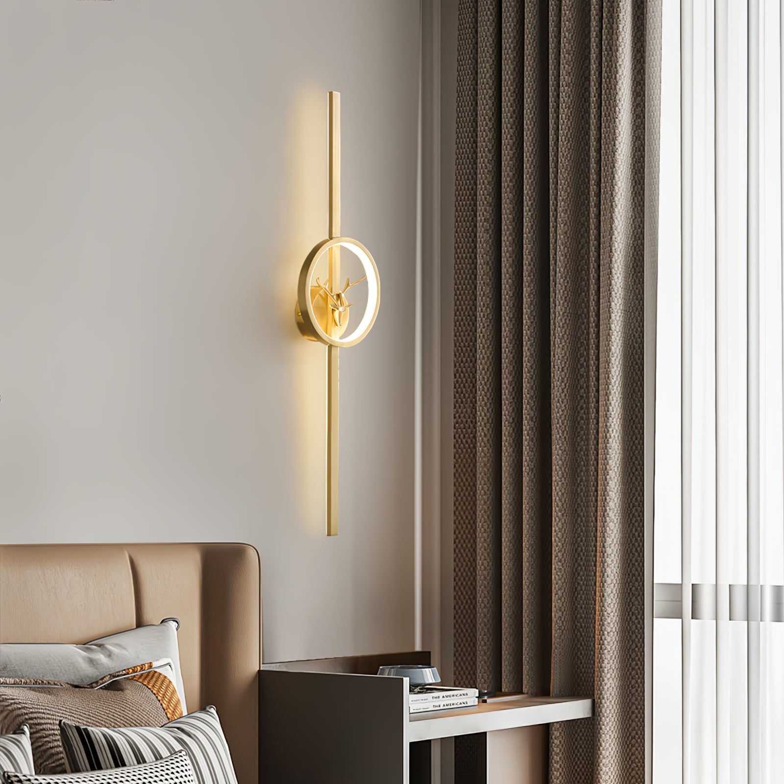 Brass Deer Design Wall Light
