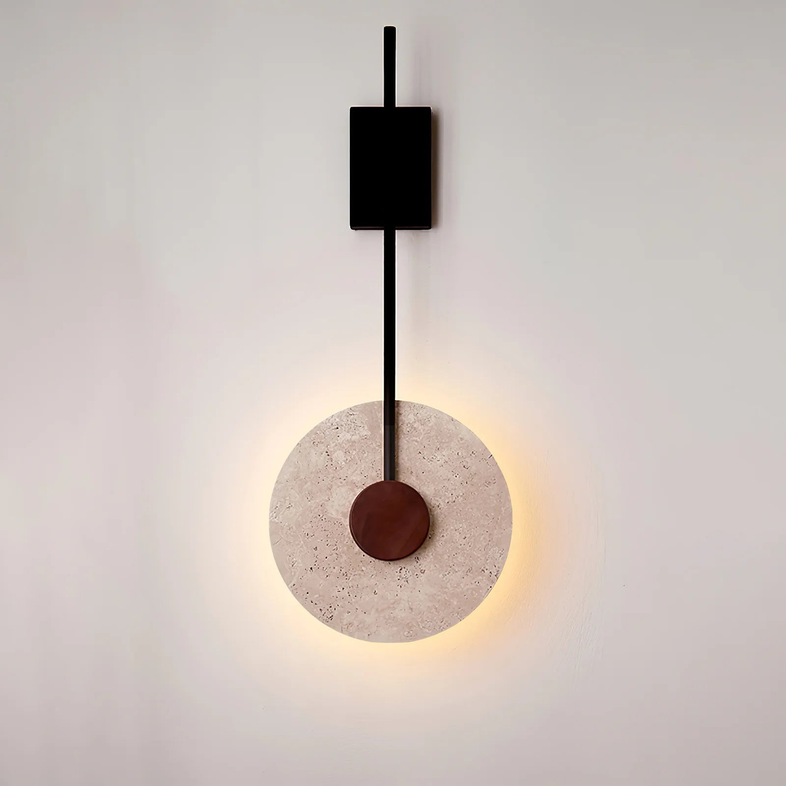 Feo Disc Travertine Wall Light