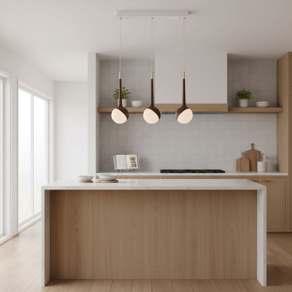 Mossy Drop Wooden Pendant Light