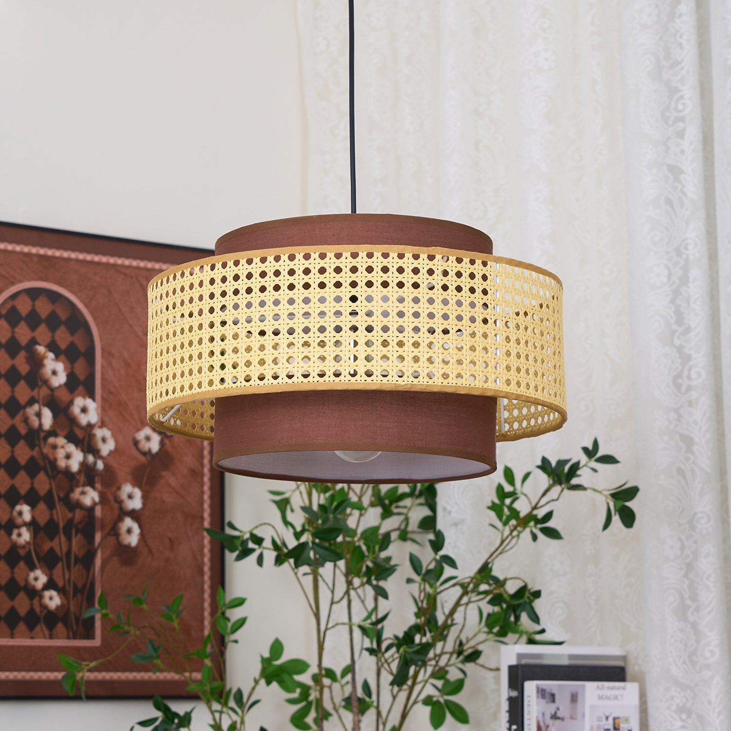 Delurso Japandi Style Pendant Light
