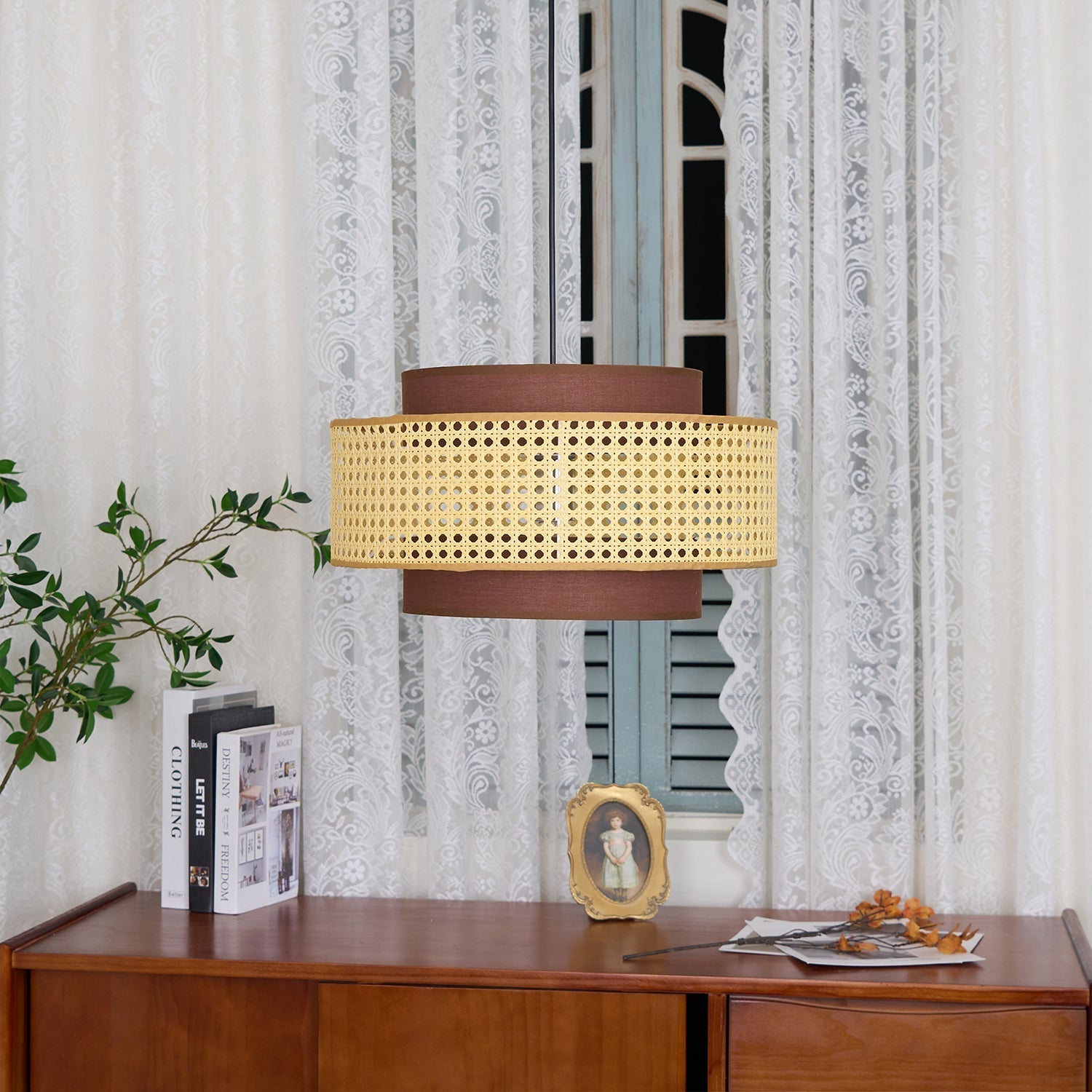 Delurso Japandi Style Pendant Light