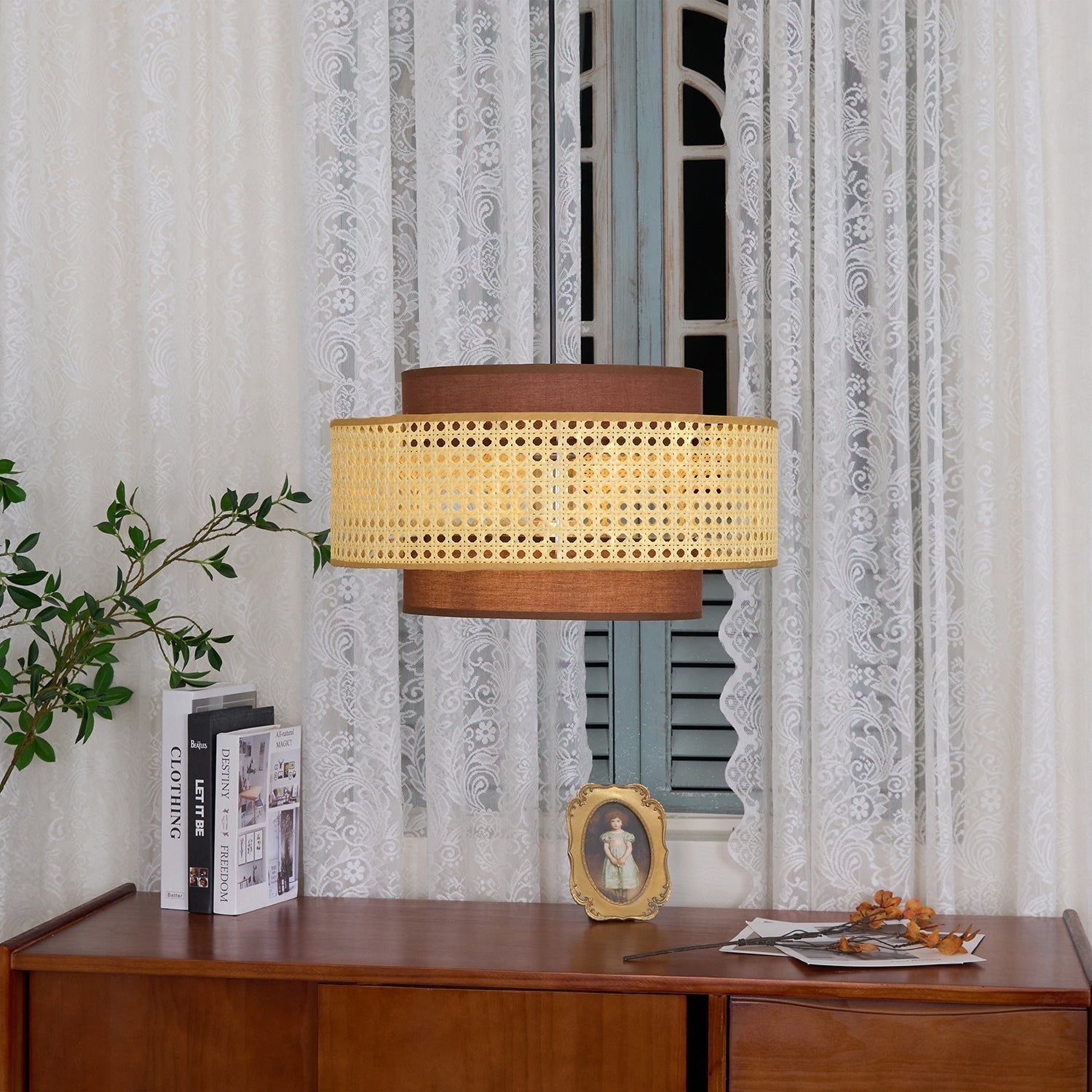 Delurso Japandi Style Pendant Light