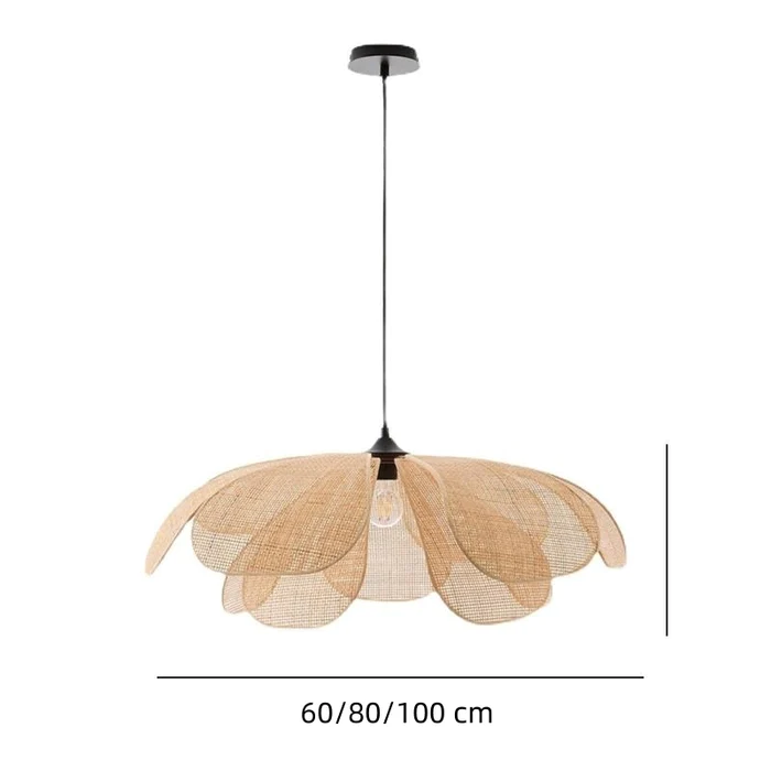 Petal Rattan Flower Pendant Light