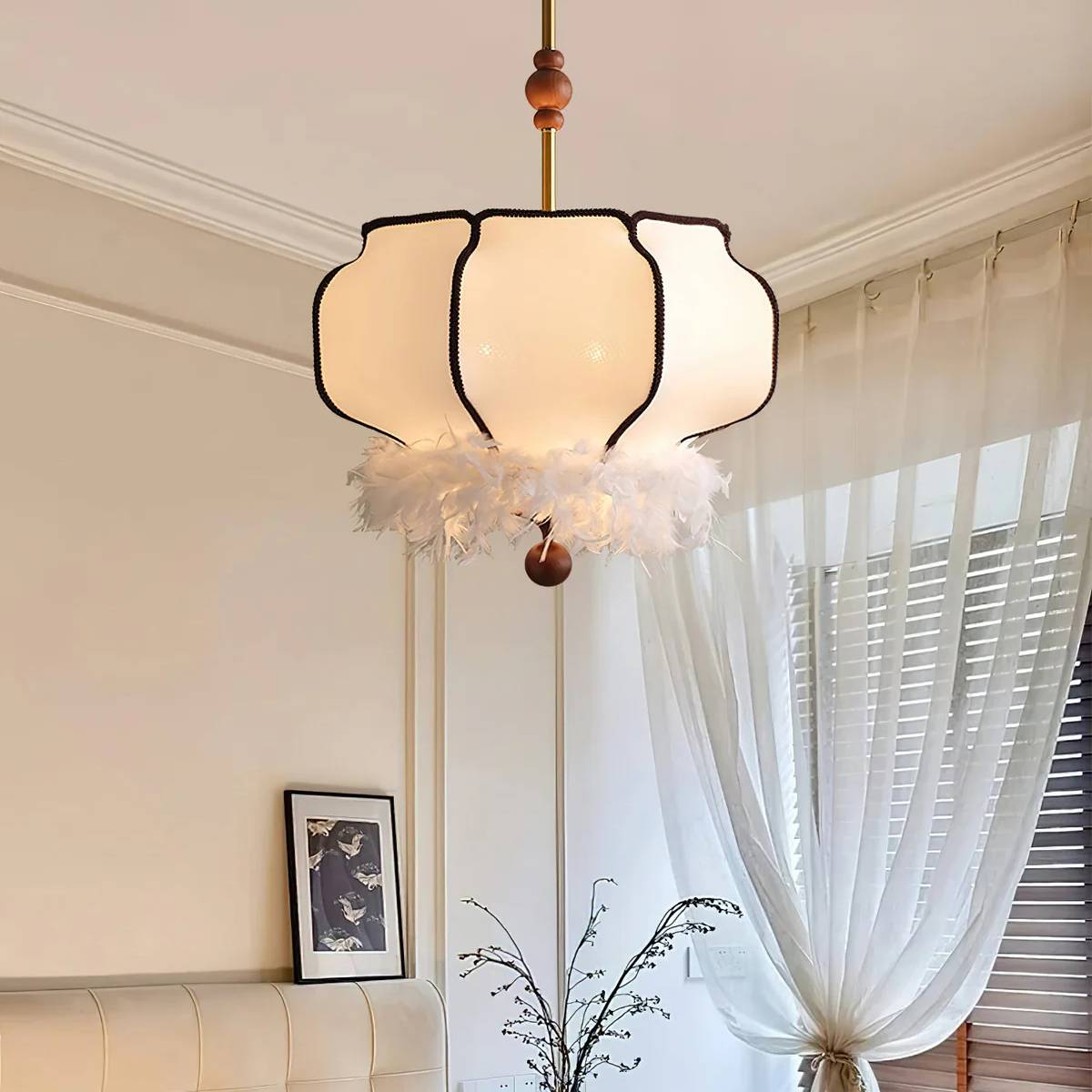 Tyvenna Feather Accent Pendant Light