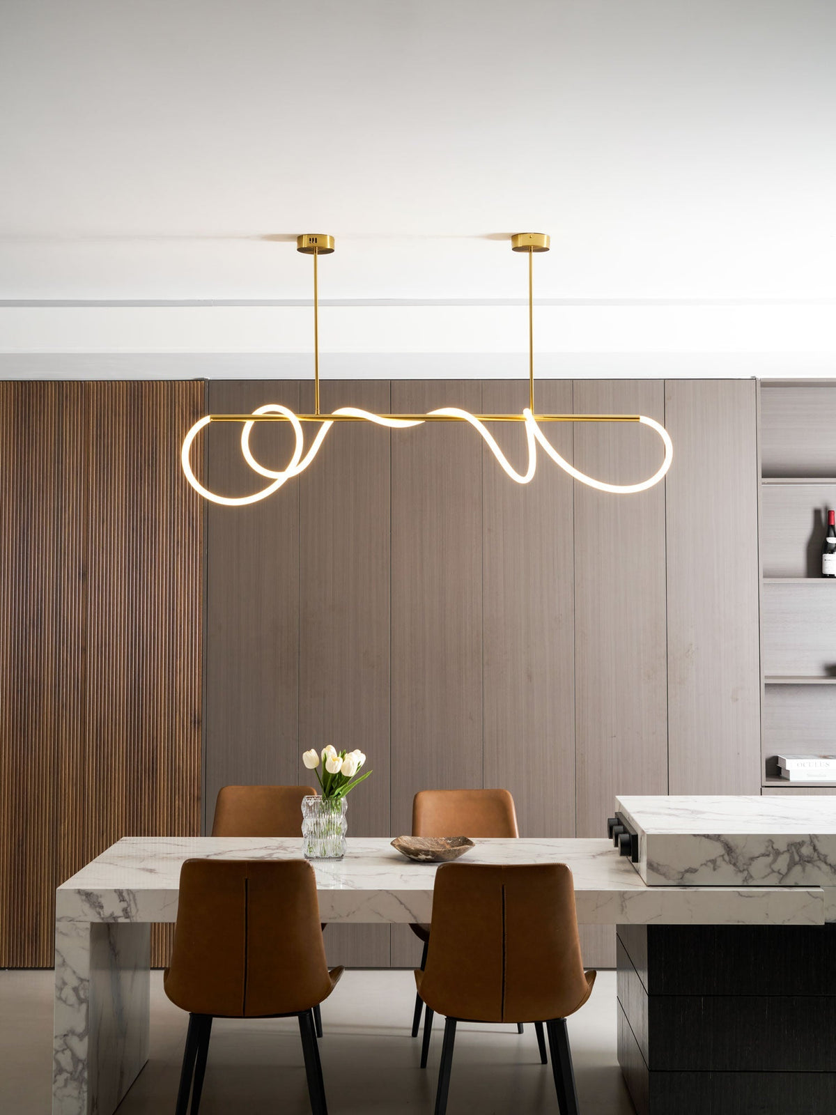 Serpentine Glow Gold Chandelier – detail 4