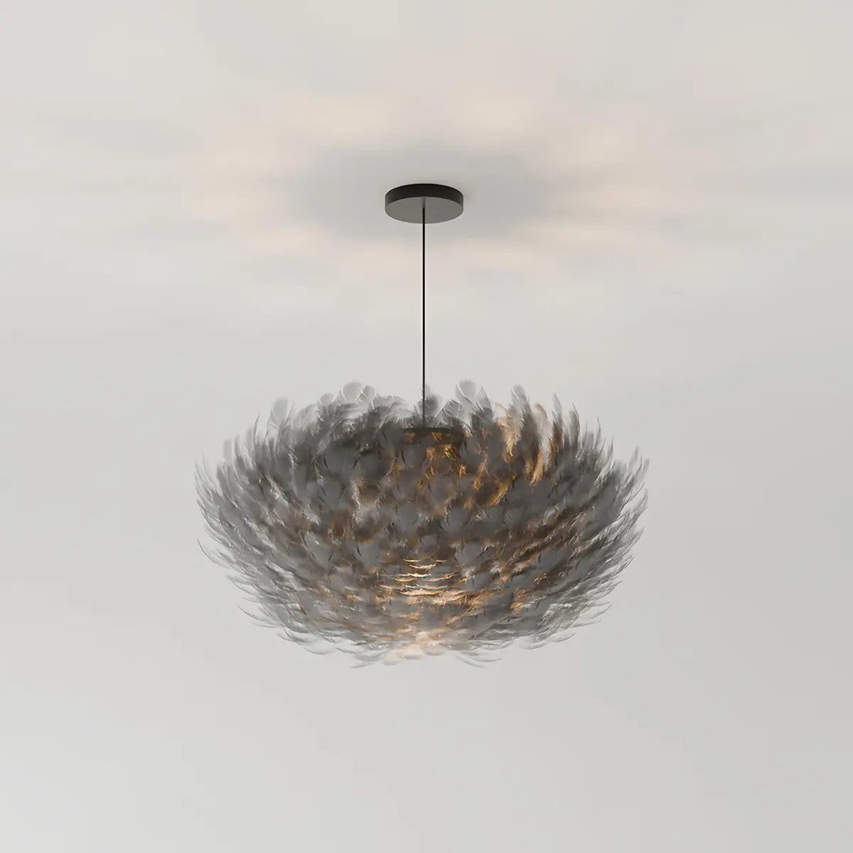 Zela Feather Design Pendant Light