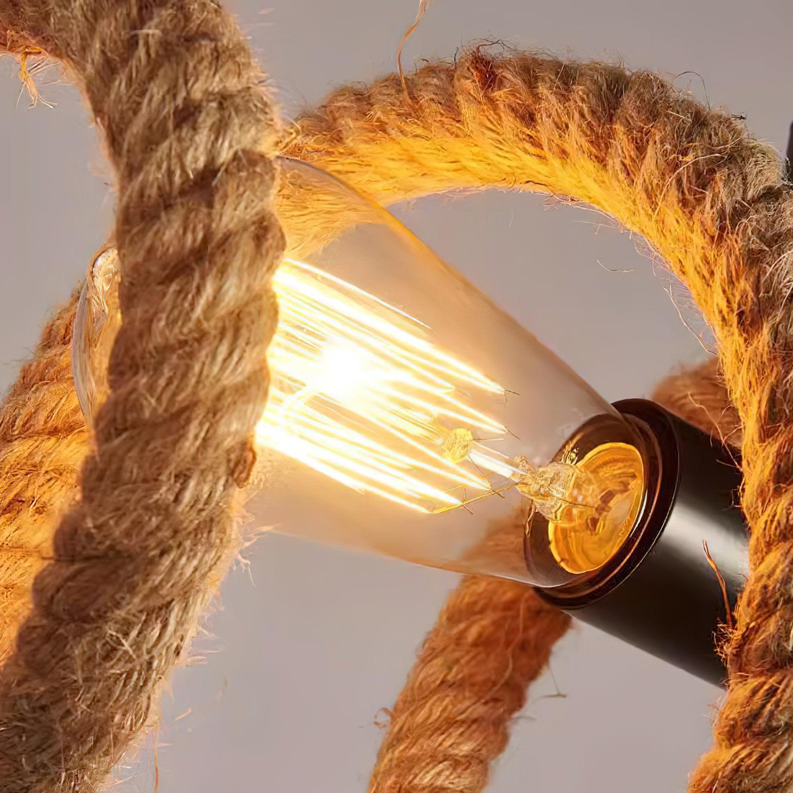Circular Jute Rope Pendant Light