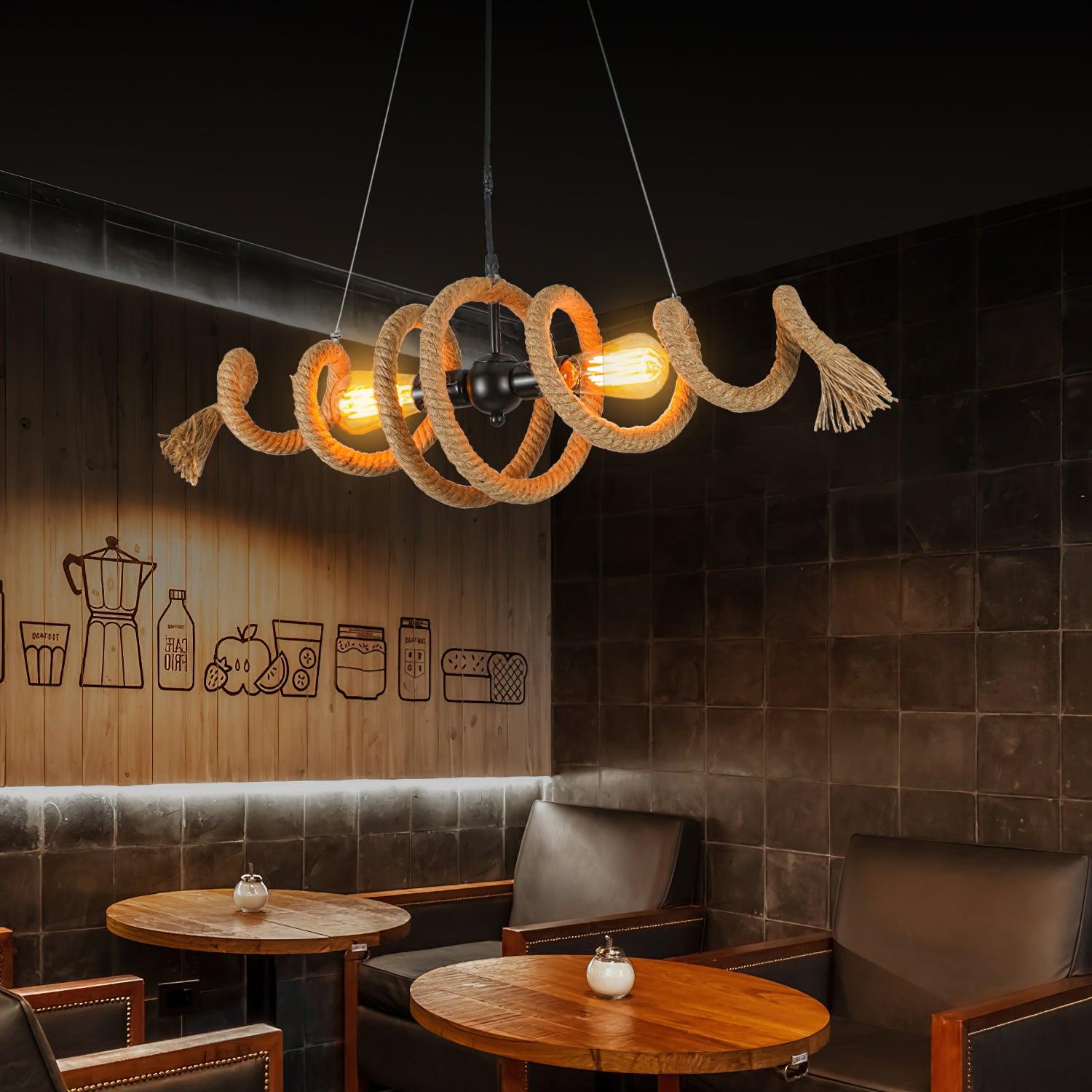 Circular Jute Rope Pendant Light