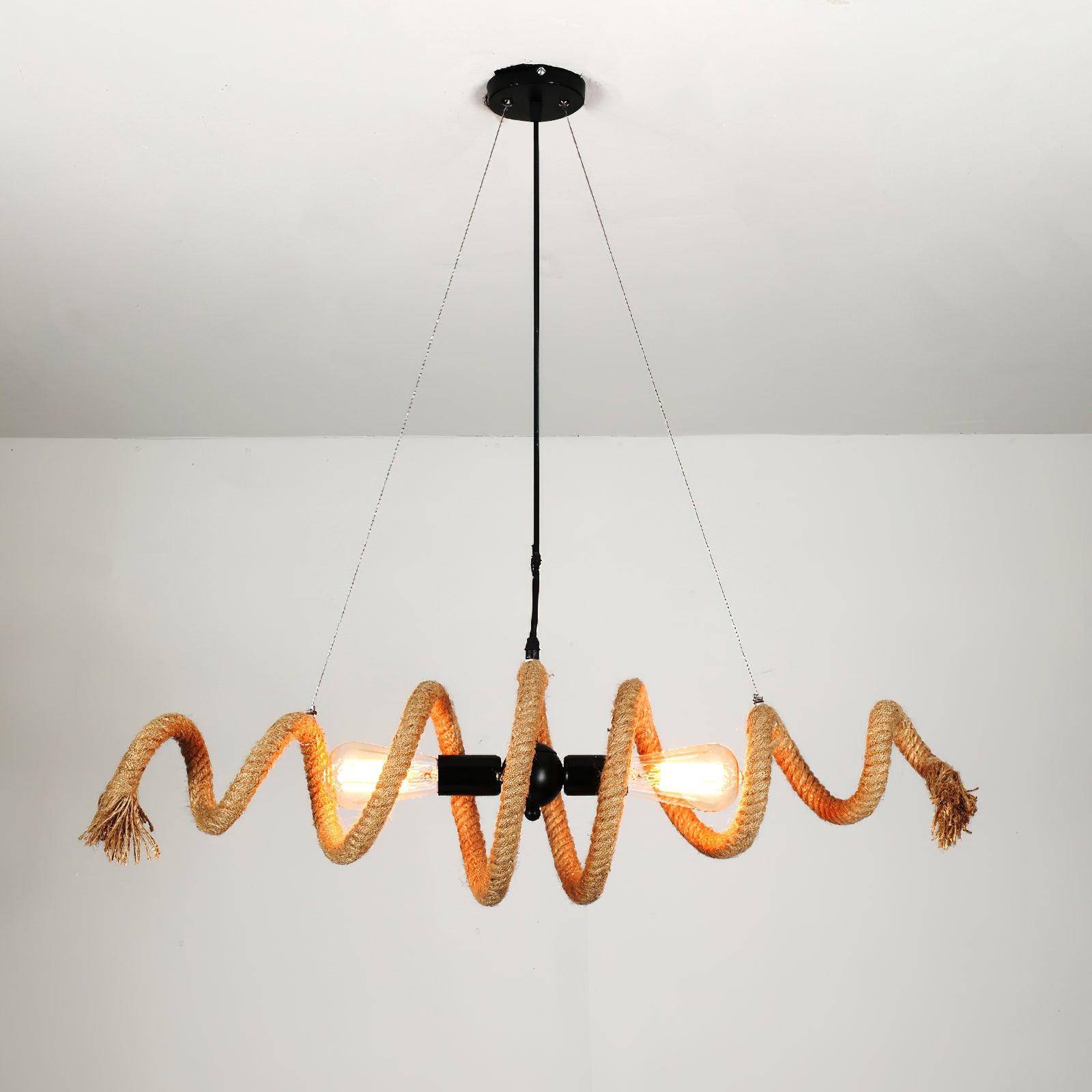 Circular Jute Rope Pendant Light