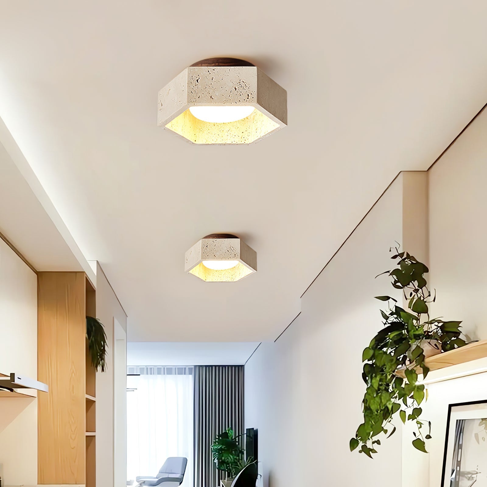 Cemis Natural Stone Ceiling Light