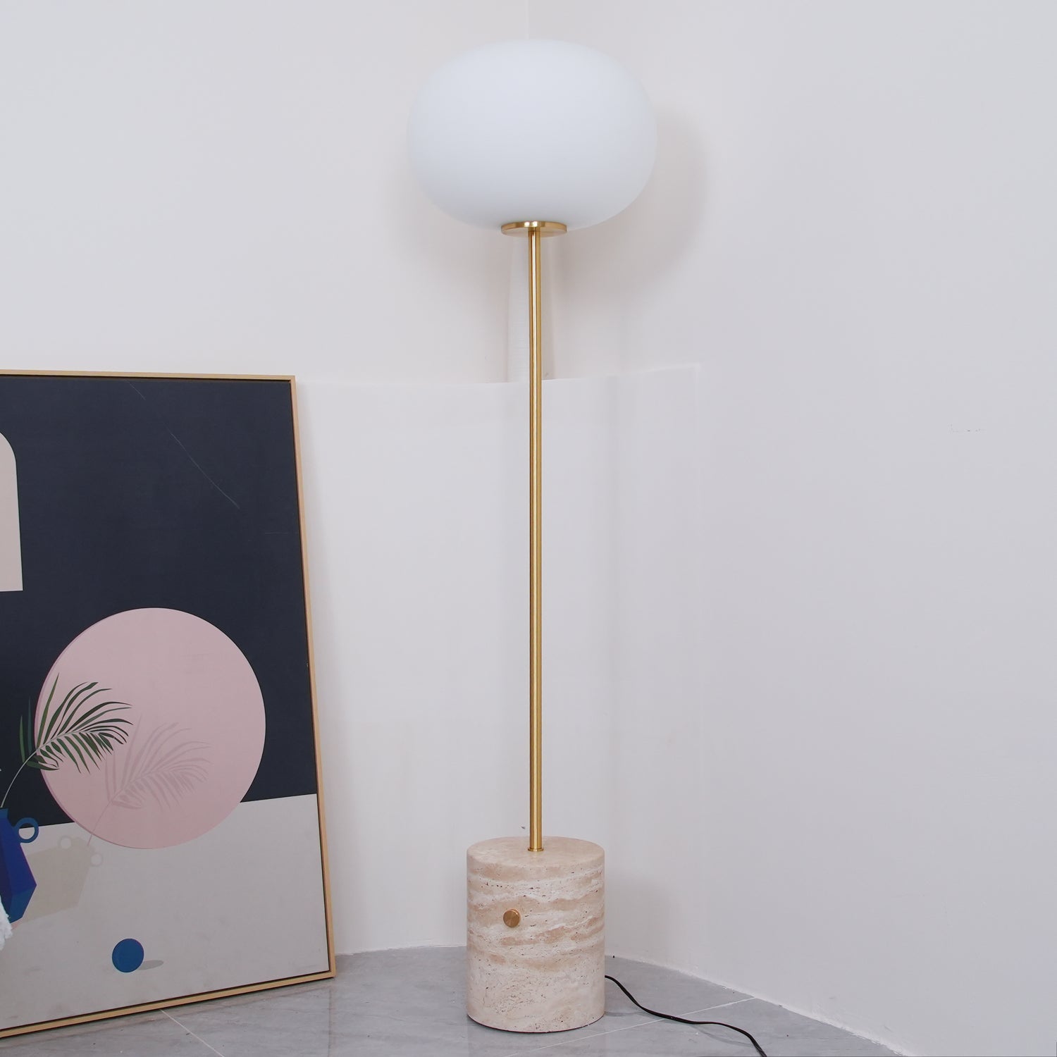 Jowesa Travertine Floor Lamp