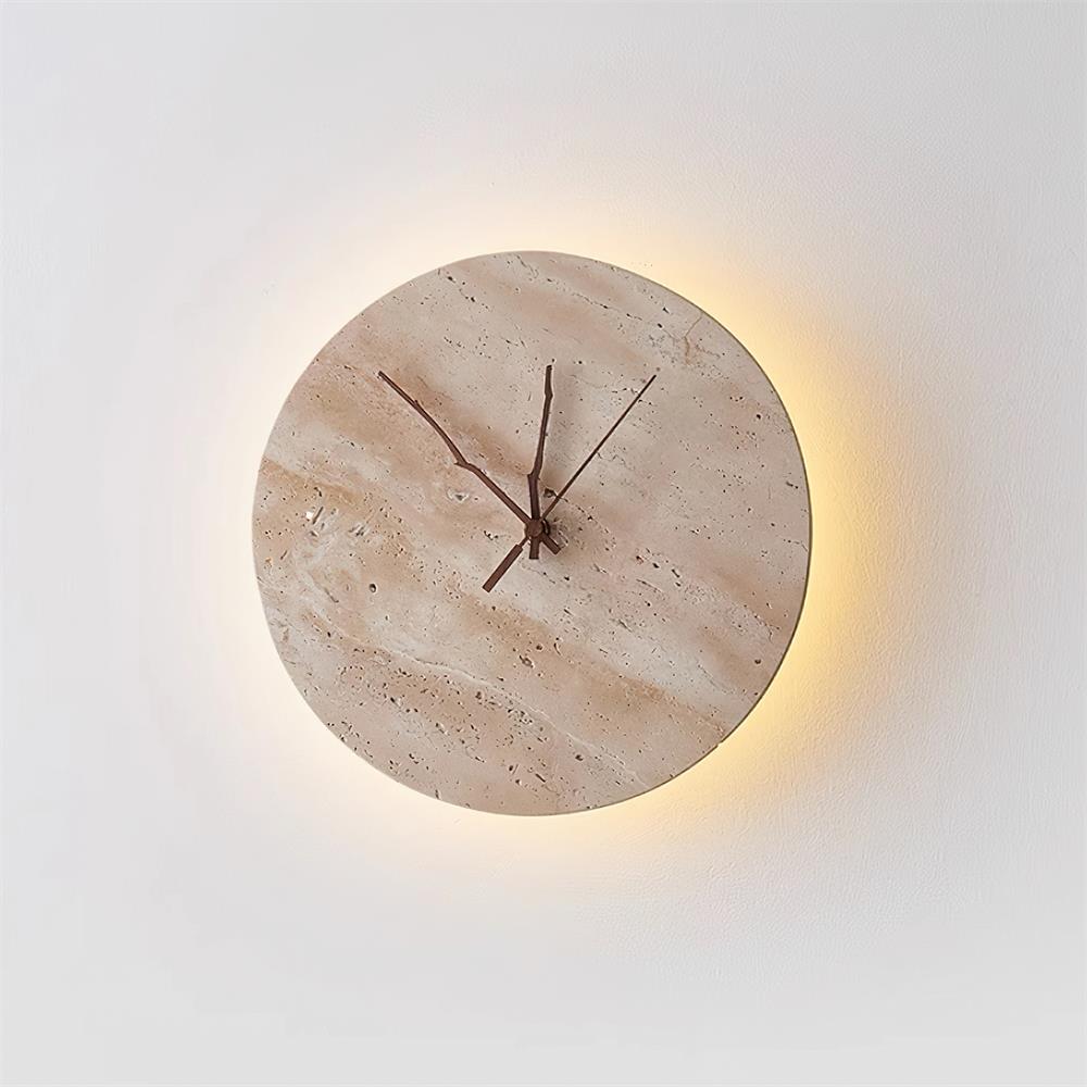 Marrivo Travertine Wall Clock