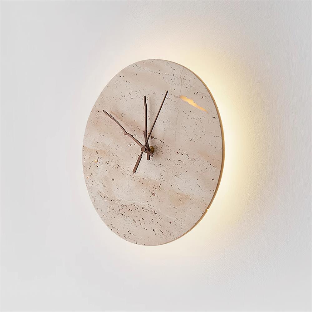 Marrivo Travertine Wall Clock