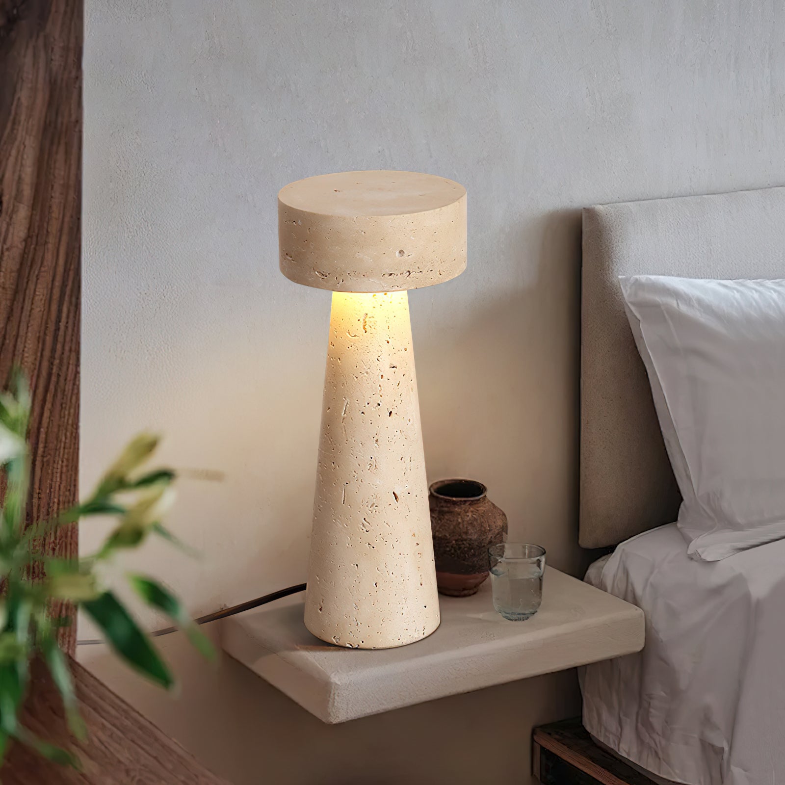 Flyzon Travertine Table Lamp