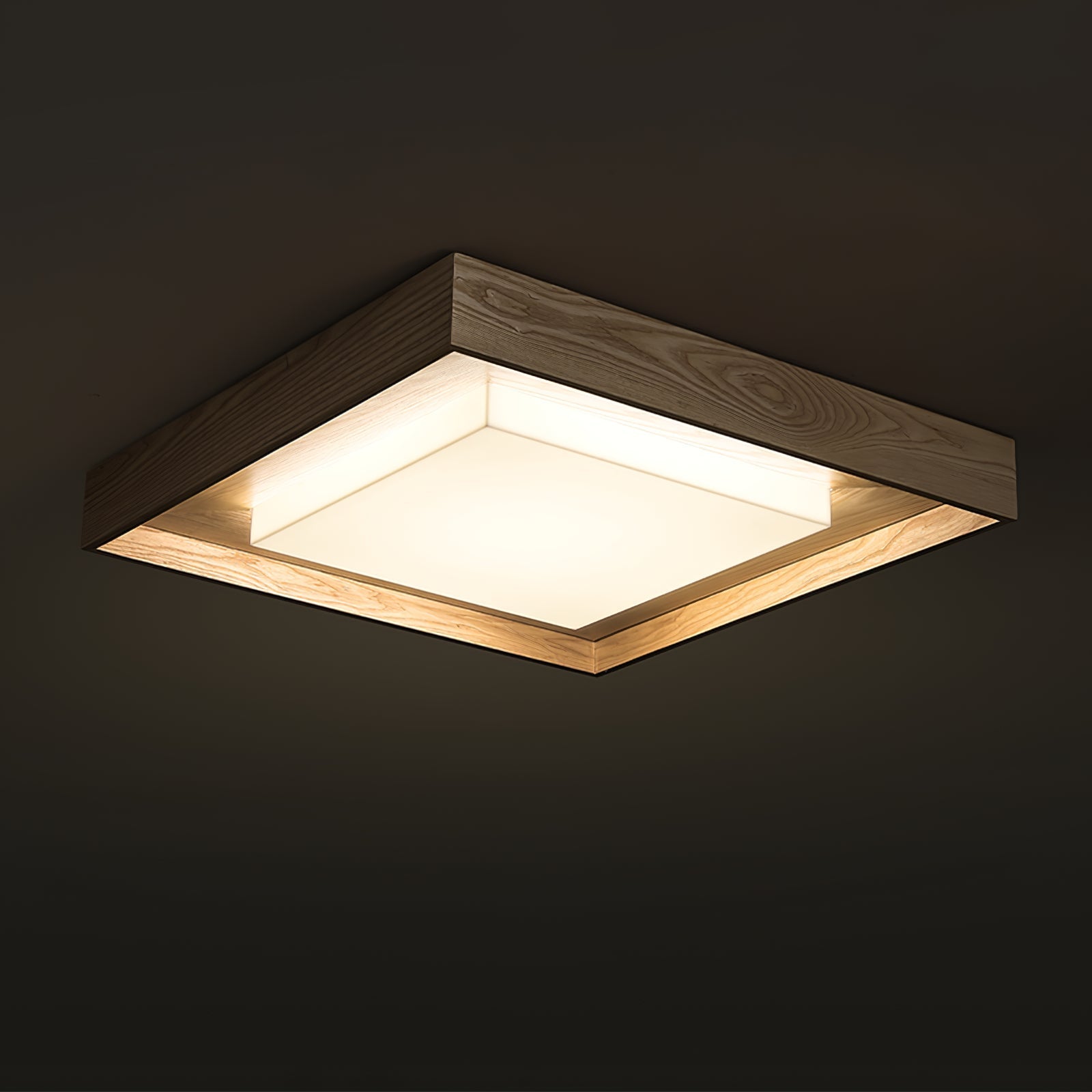 Konise Wood Frame Japandi Ceiling Light