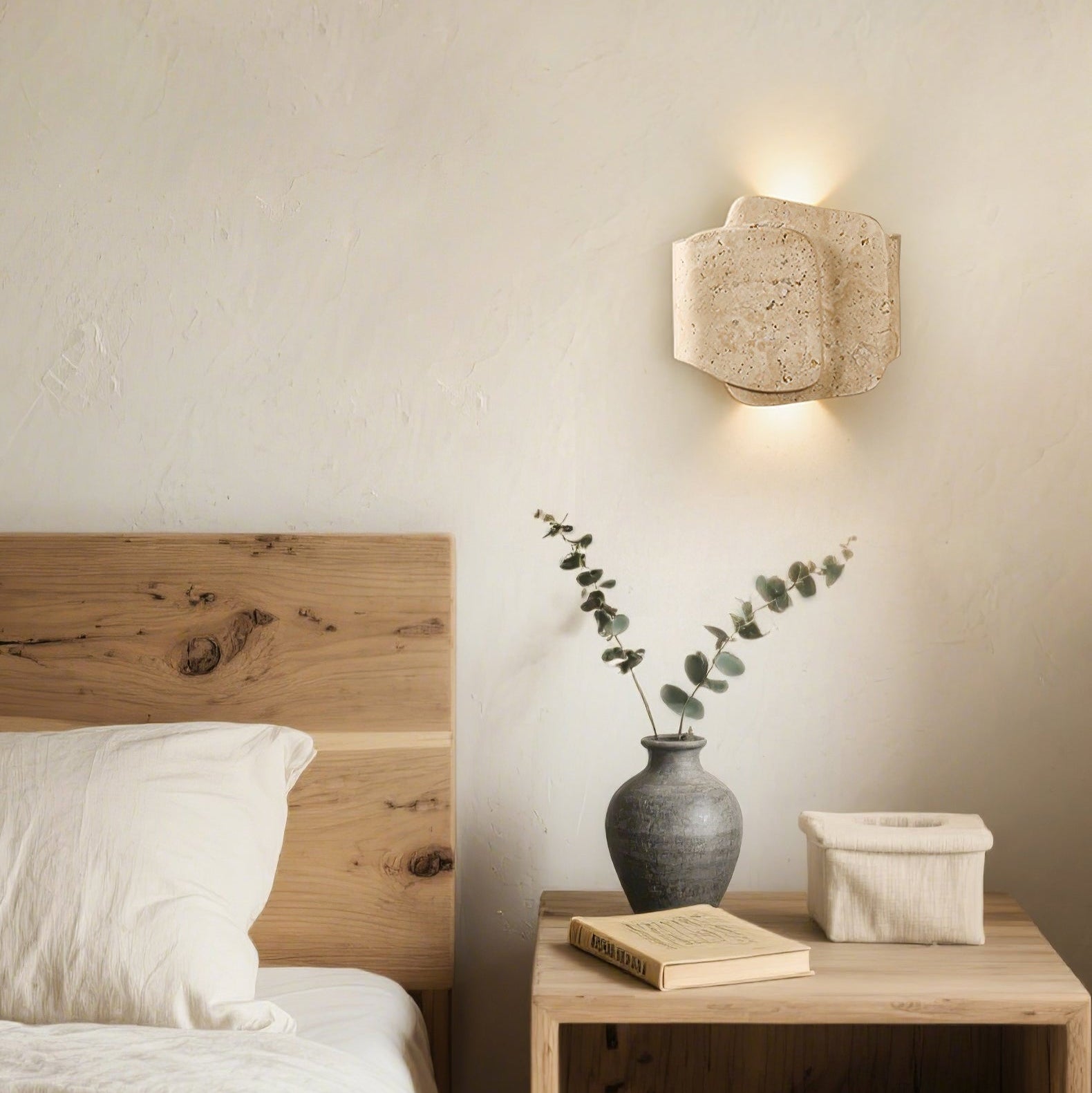 Bova Overlap Natural Stone Wall Light