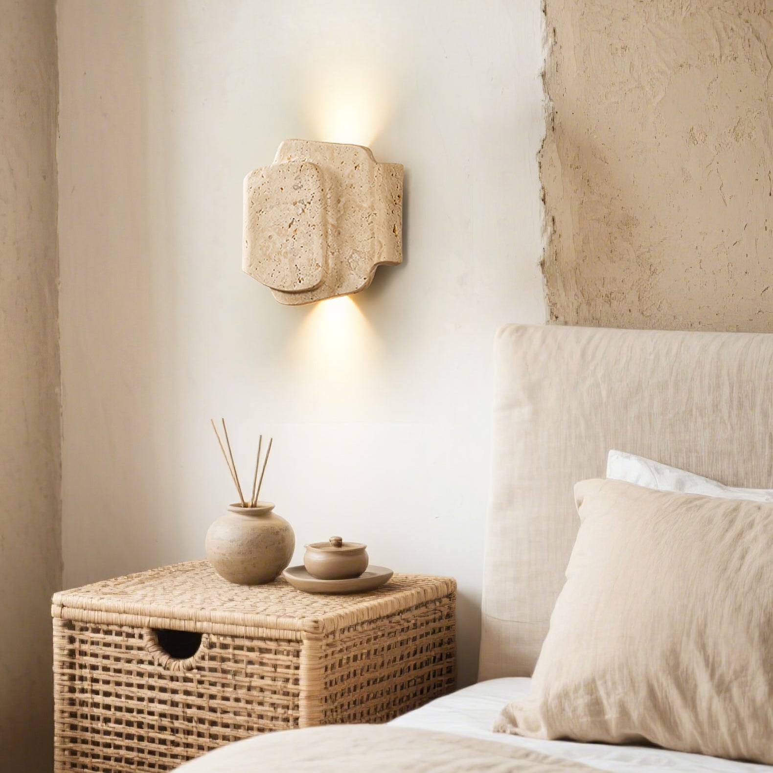 Bova Overlap Natural Stone Wall Light