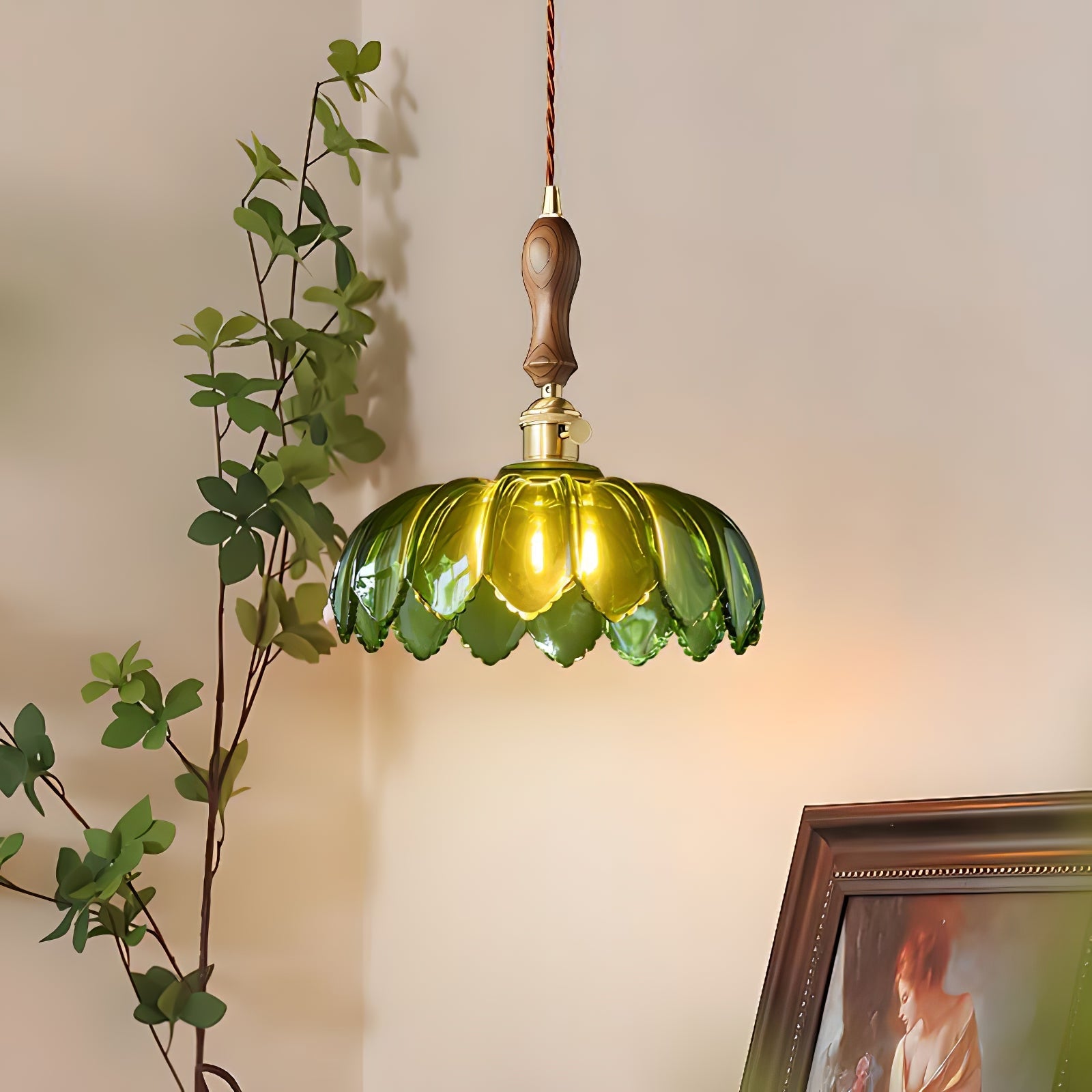 Fandero Flower Wood Design Pendant Light
