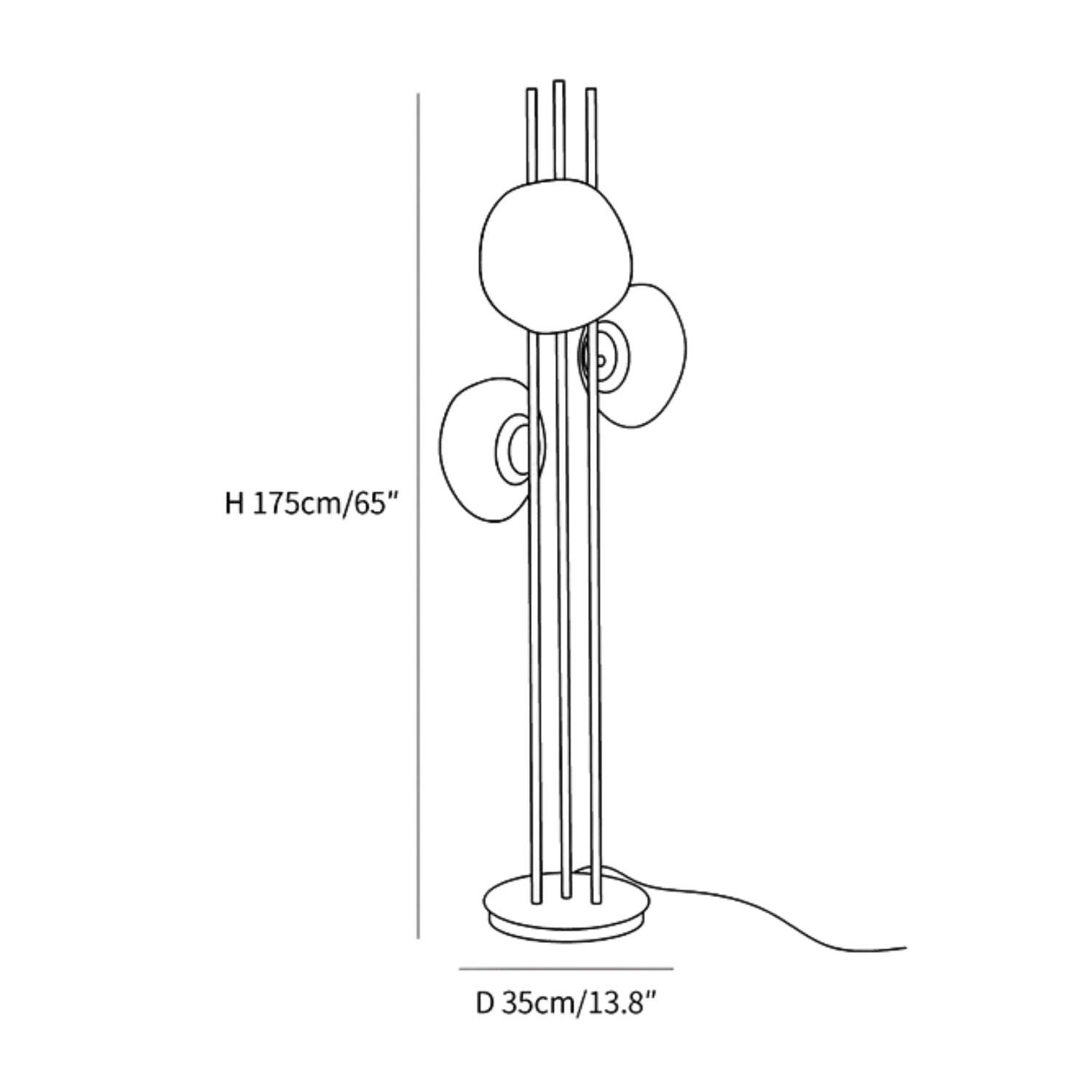Triple Syrlion Orb Floor Lamp