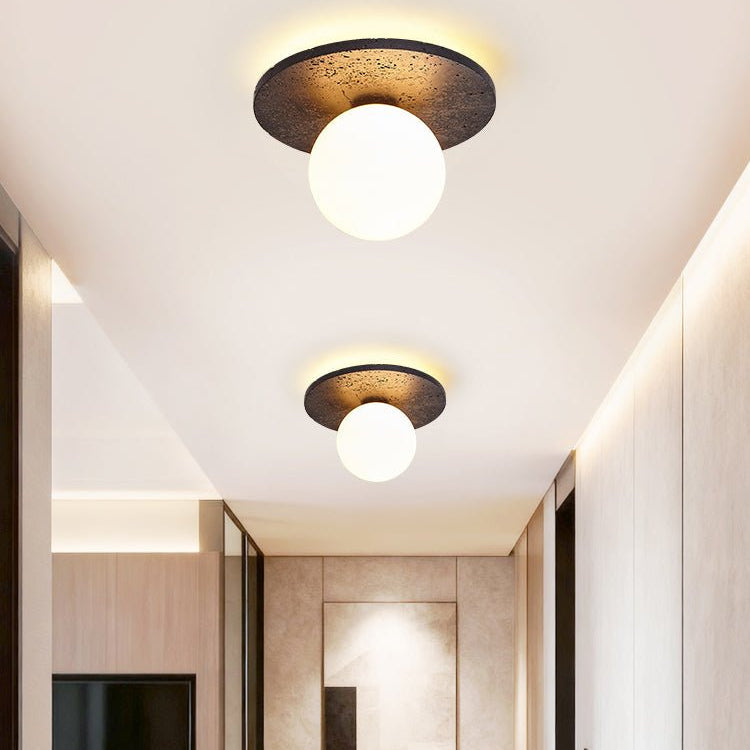 Pello Round Travertine Ceiling Light