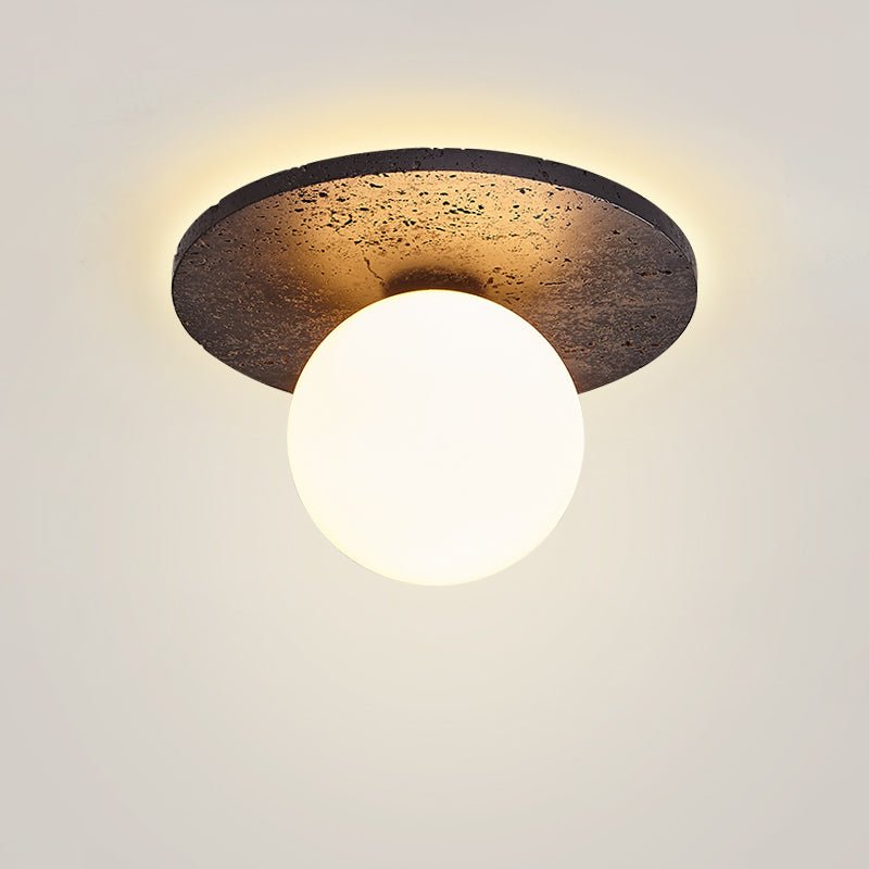 Pello Round Travertine Ceiling Light