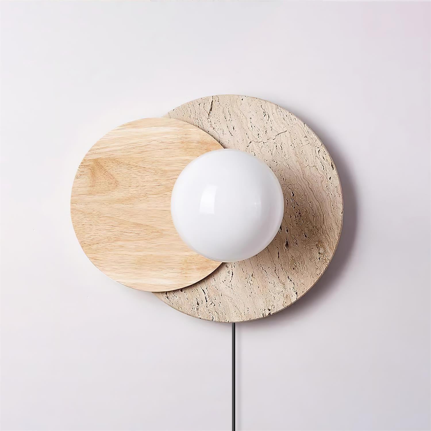 Jemo Travertine Wall Light with Plug